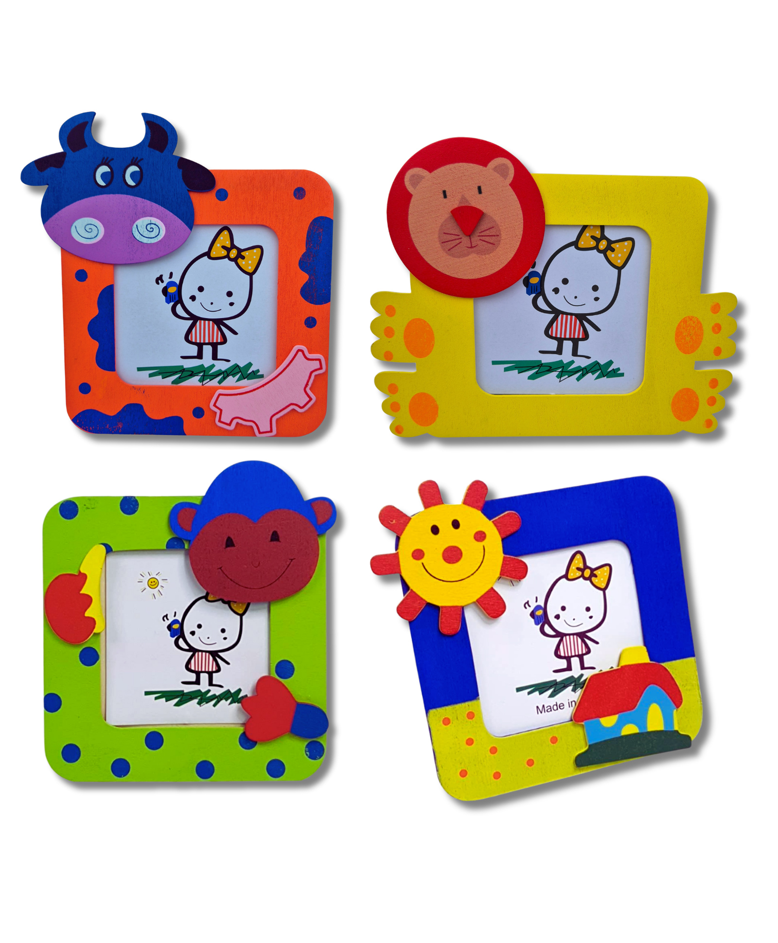 IncyWincy Wooden Photo Frame for Kids (Pack of 4) DIY Craft Photo Holder for Birthday Return Gift-image-2