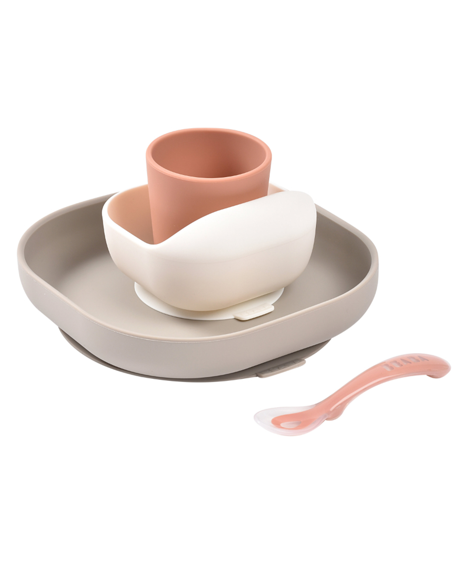 Beaba Silicone Meal Set (4 Pcs) Terracotta,Gazelle - 4m+-picture-26