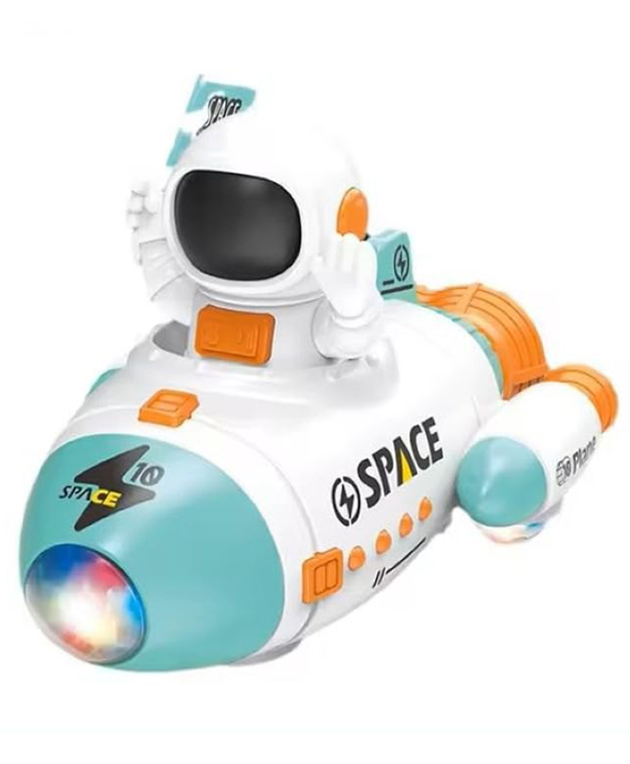 New Pinch Spaceship Robot Rocket Colorful Lights and Musical Toy for Kids 360 Degree Dancing All Direction Movement - Pack of 1- Color May Vary-image-12