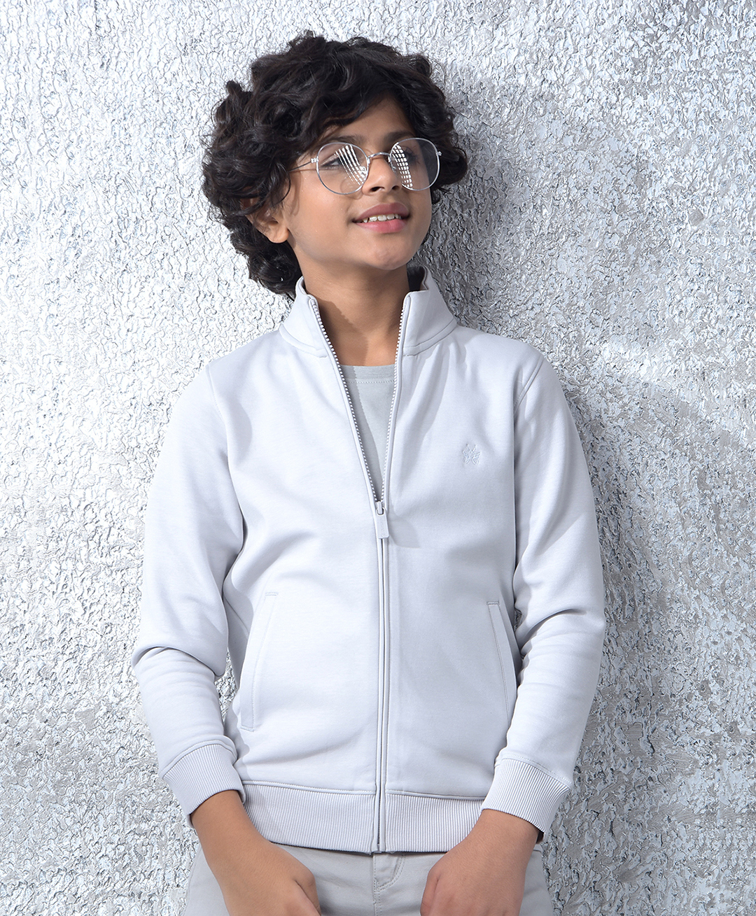 CRIMSOUNE CLUB Cotton Woven Full Sleeves Solid Light Winter Jacket - Grey-picture-31