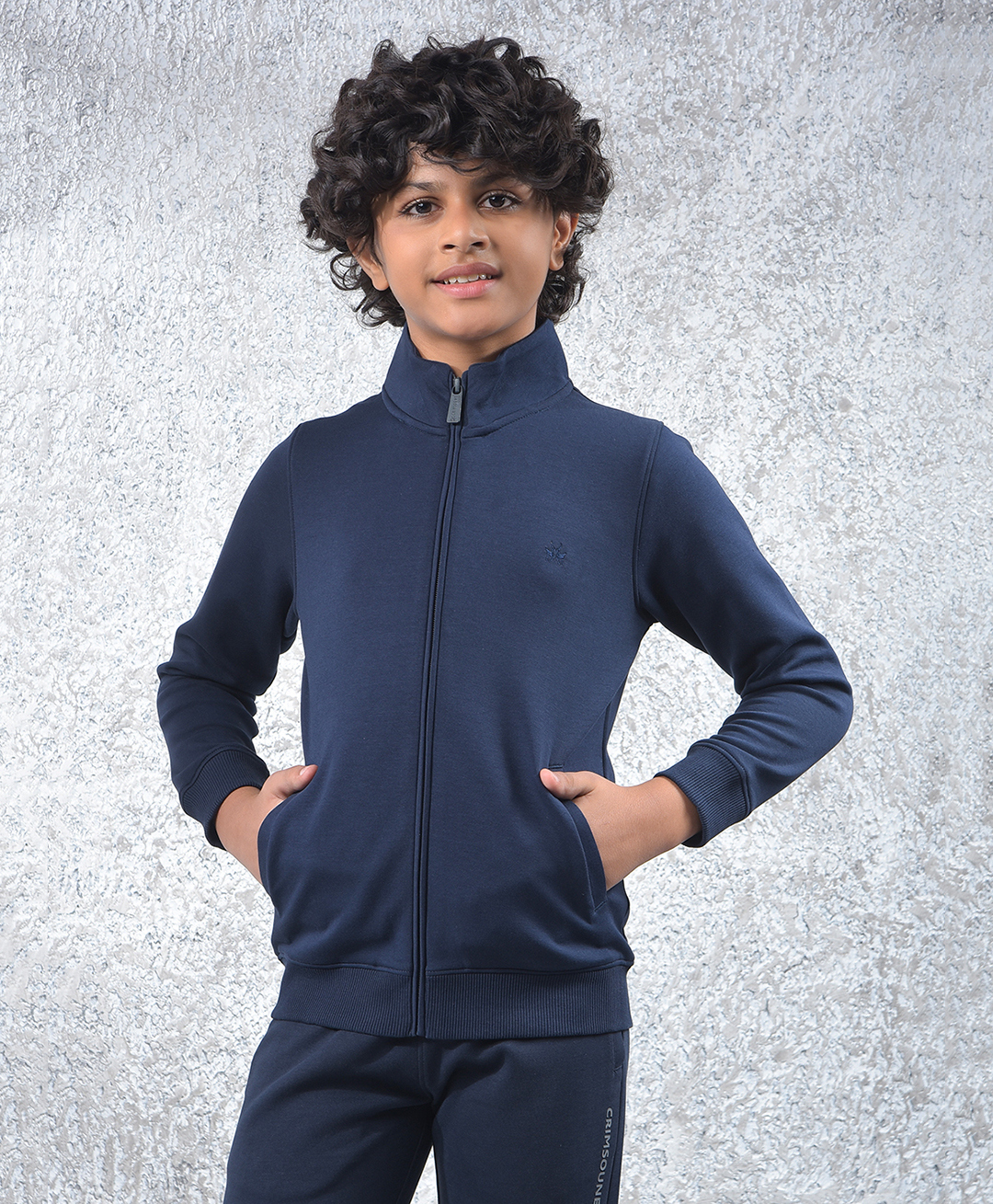 CRIMSOUNE CLUB Cotton Woven Full Sleeves Solid Light Winter Jacket - Navy Blue-picture-21
