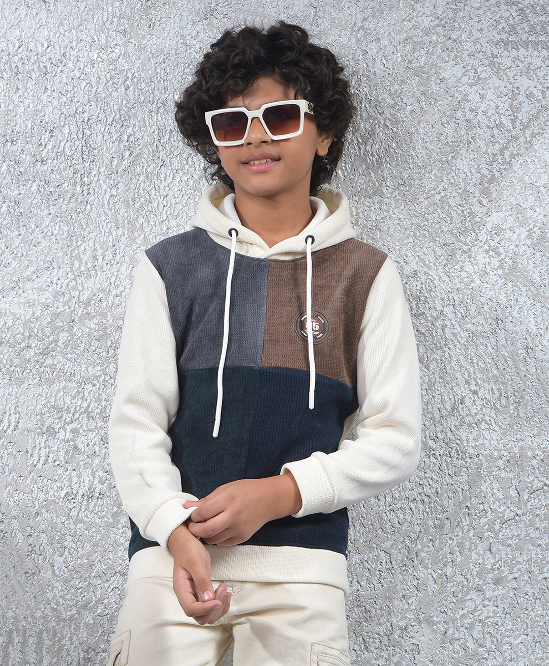 CRIMSOUNE CLUB Woven Full Sleeves Colour Blocked Light Winter Hooded Sweatshirt - Multi Colour-picture-28