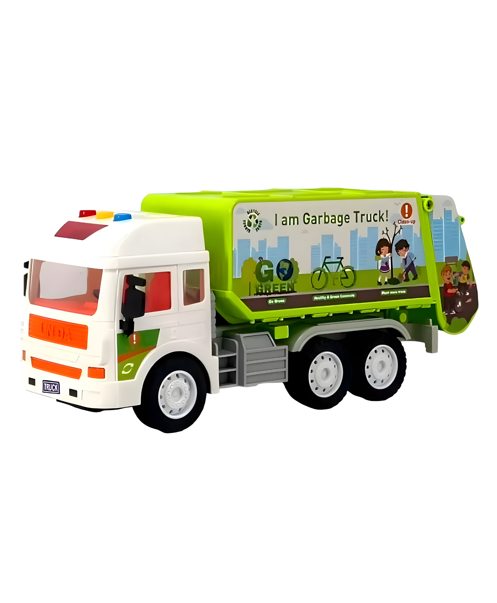 NEGOCIO Friction Powered Toy Garbage Truck With Light And sound- PACK OF 1- COLOR MAY VARY-picture-20