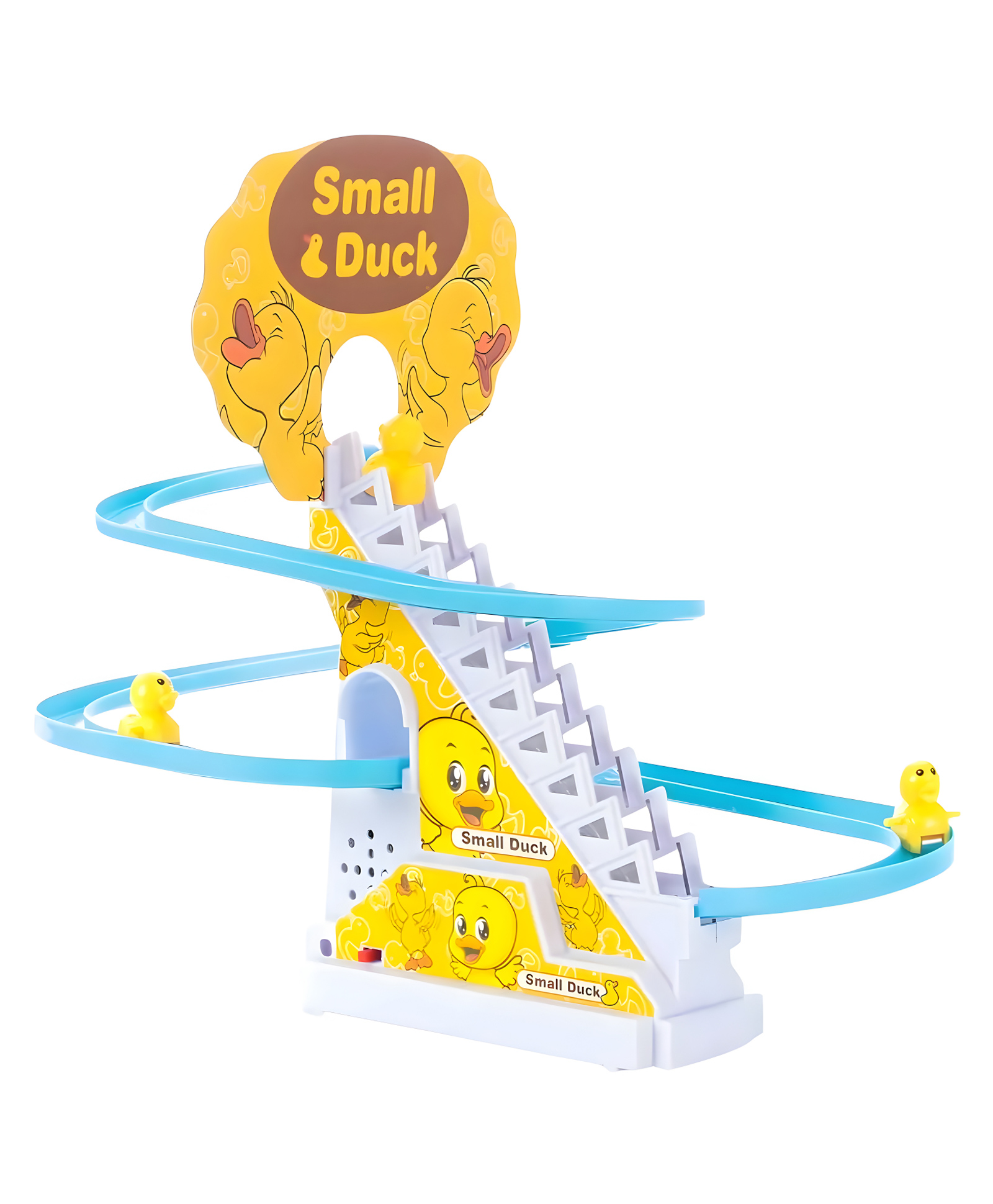 NEGOCIO Duck Slide Toy Set, Funny Automatic Stair-Climbing Ducklings Cartoon Race Track Set Little Lovely Duck Slide Toy Escalator Toy with Lights and Music - PACK OF 1 - COLOR MAY VARY-image-34