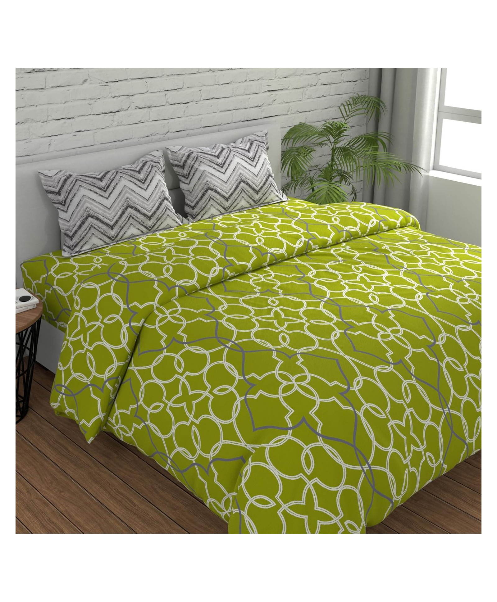 Huesland by Ahmedabad Cotton 144 TC King Size Bedsheet Cotton with 2 Pillow Covers | 108 x 108 inches-picture-11