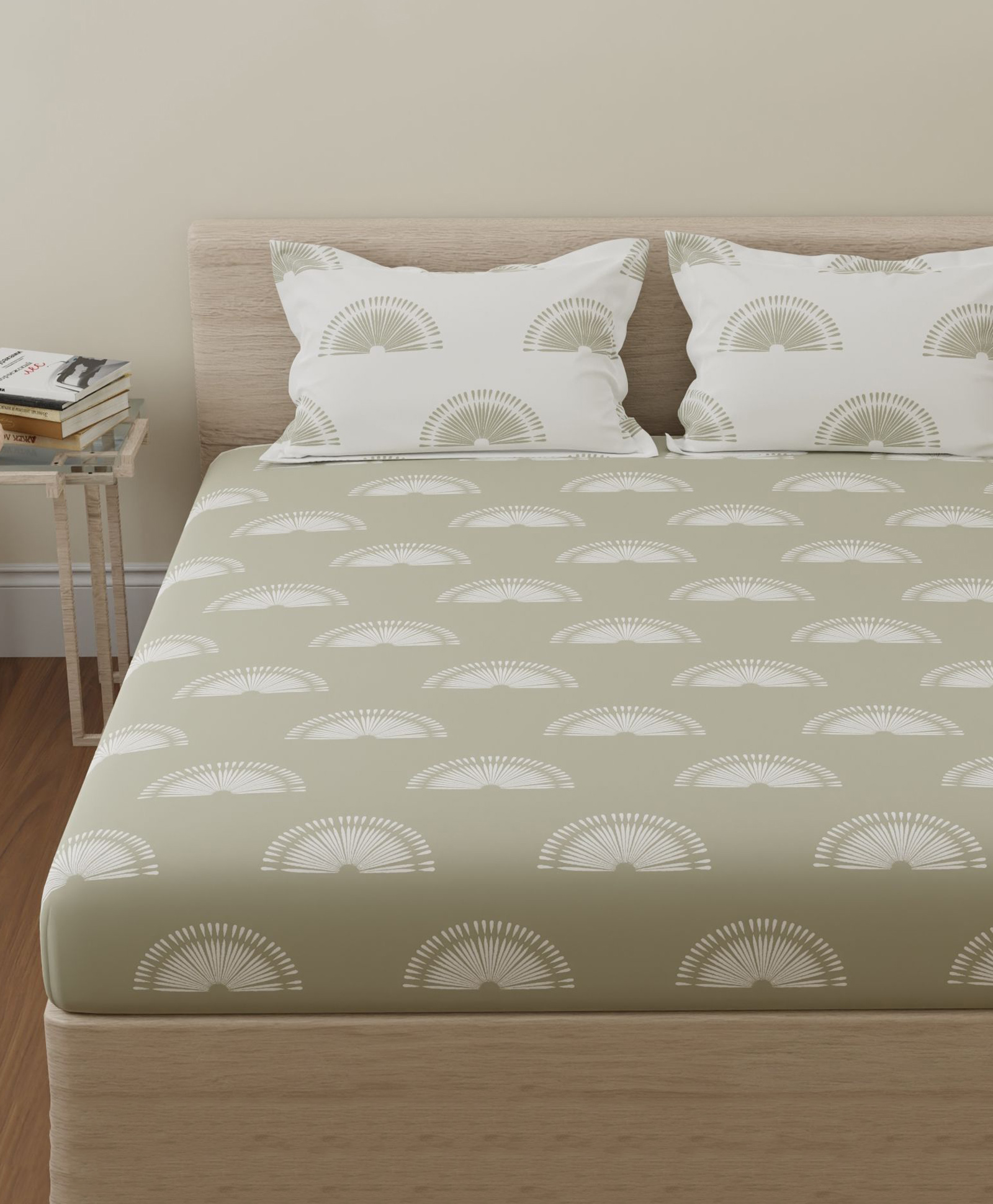 Huesland by Ahmedabad Cotton 144 TC King Size Bedsheet Cotton with 2 Pillow Covers | Sunrise | 108 x 108 inches-picture-37