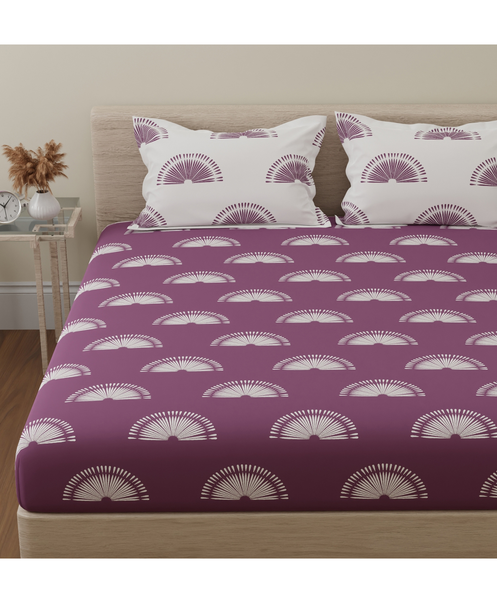 Huesland by Ahmedabad Cotton 144 TC Cotton Bedsheets for King Size Bed with 2 Pillow Covers | Sunrise | 108x108 inches-picture-20