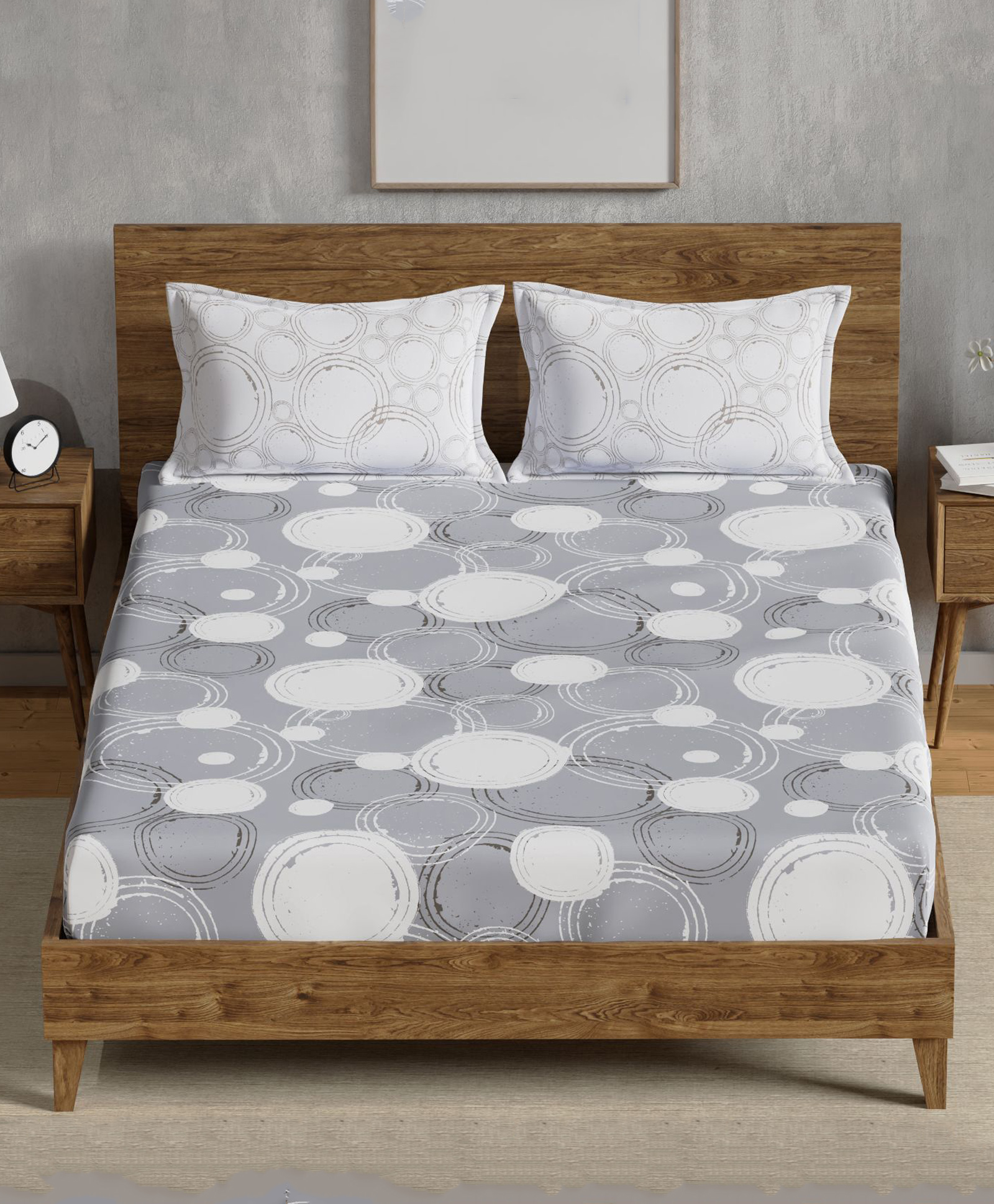 Huesland by Ahmedabad Cotton 144 TC King Size Bedsheet Cotton with 2 Pillow Covers | Sunrise | 108 x 108 inches-image-15