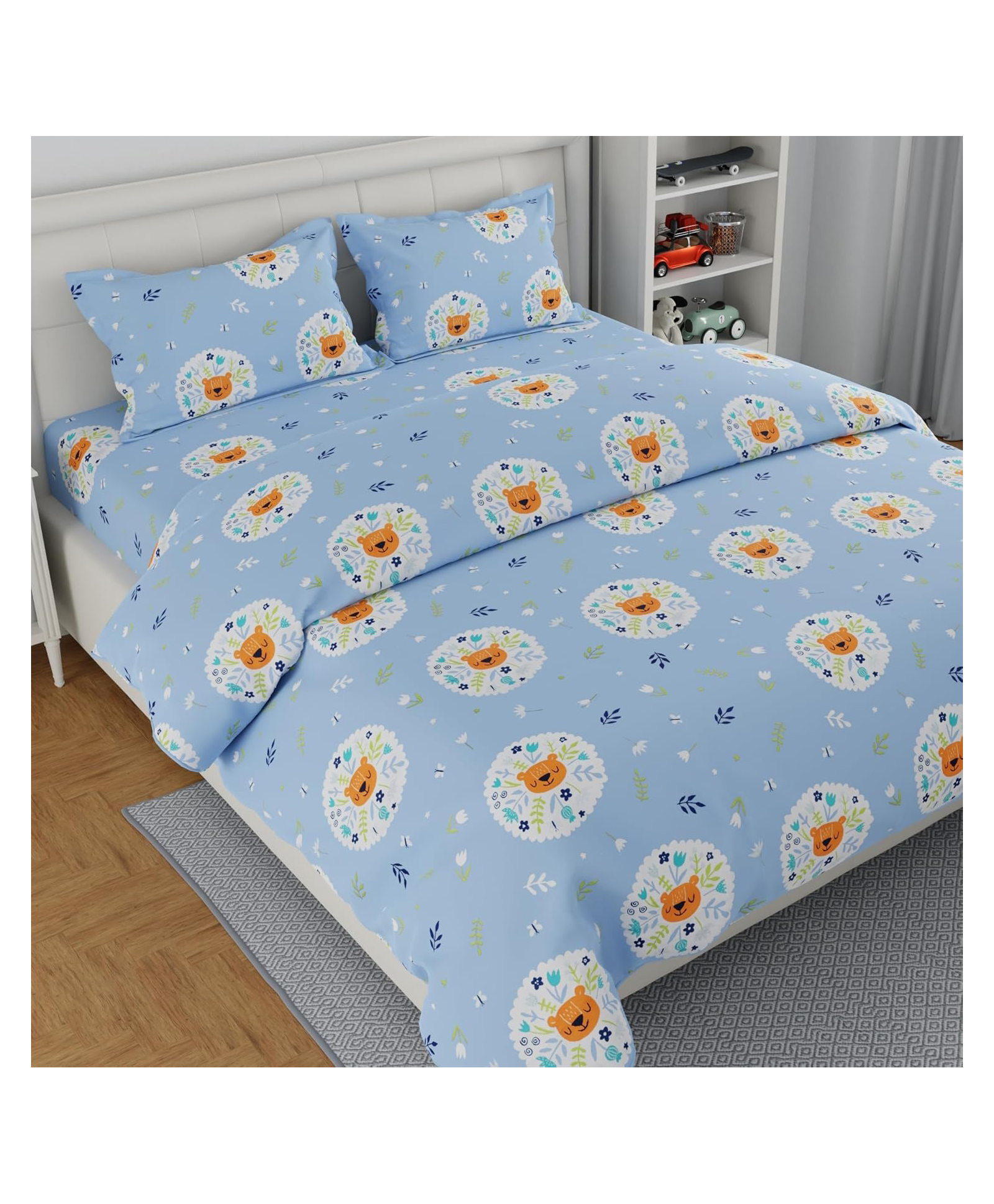 Huesland by Ahemdabad Cotton Queen Size Bedsheet Cotton with 2 Pillow Covers - Thread Count 210-picture-23