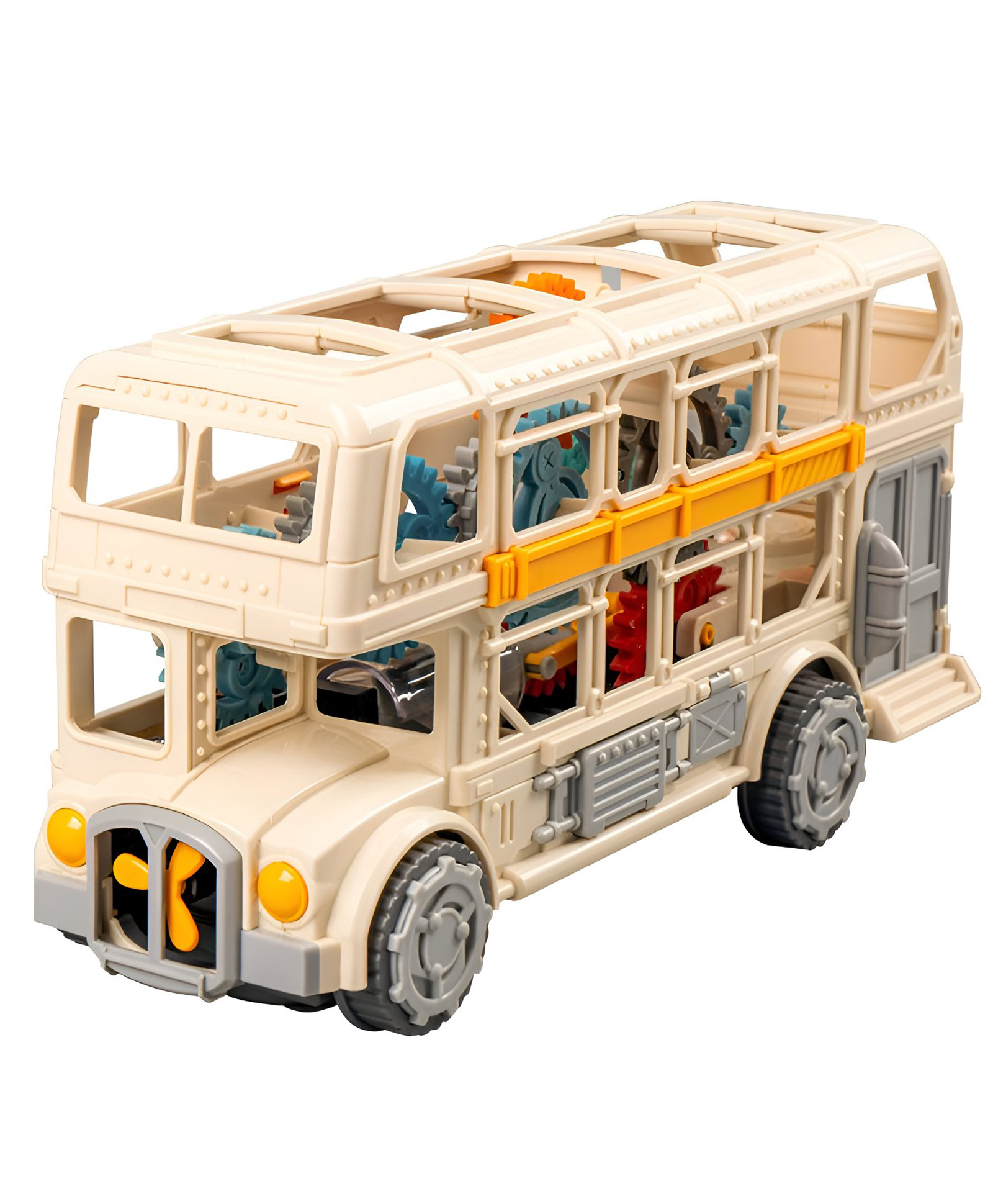 NEGOCIO Double Decker Gear Bus Battery Operated Openable Door With Light & Sound - Pack of 1 - Color May Vary-image-32