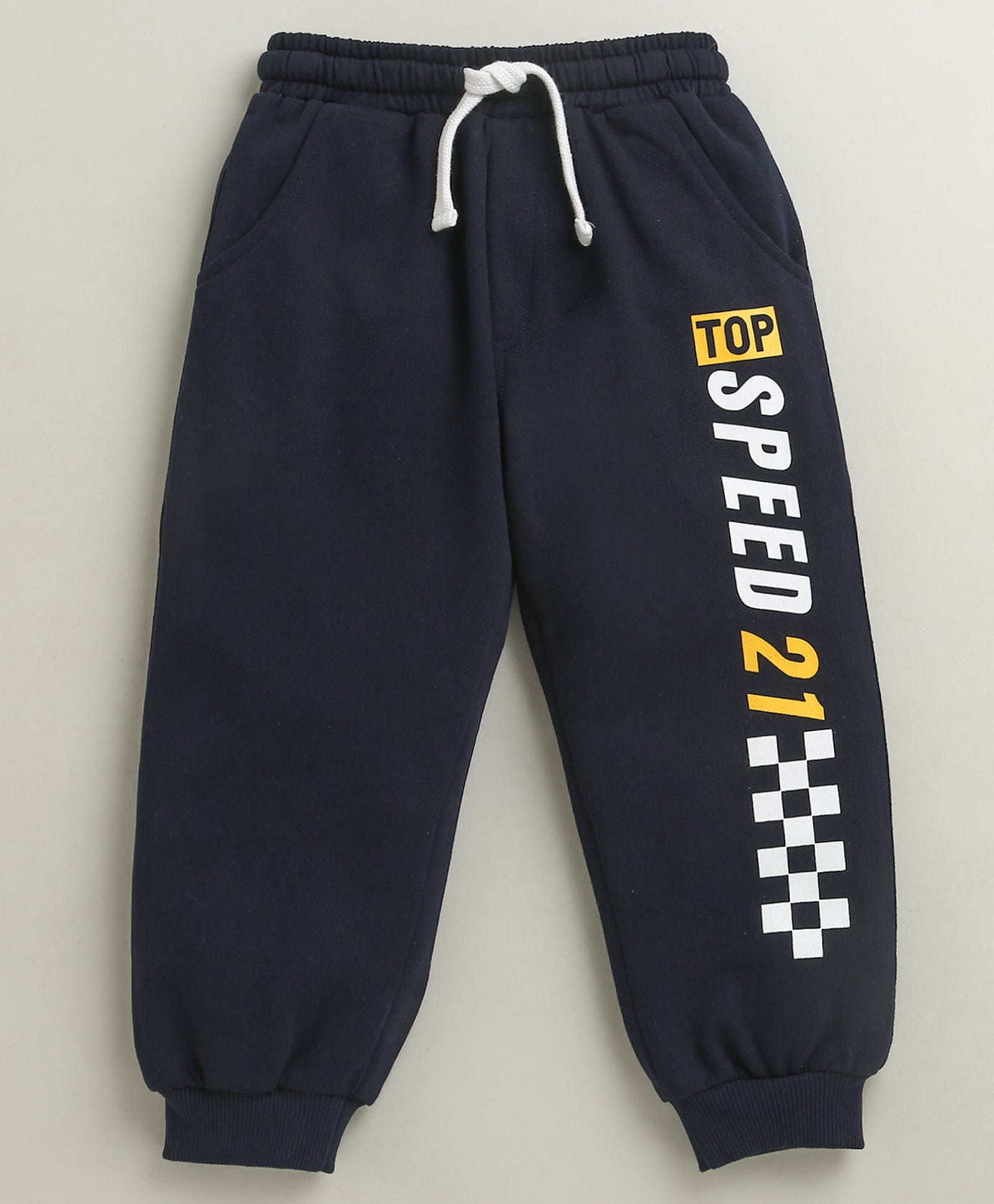 BUMZEE Cotton Knit Full Length Lounge Pant With Text Print - Navy Blue-picture-15