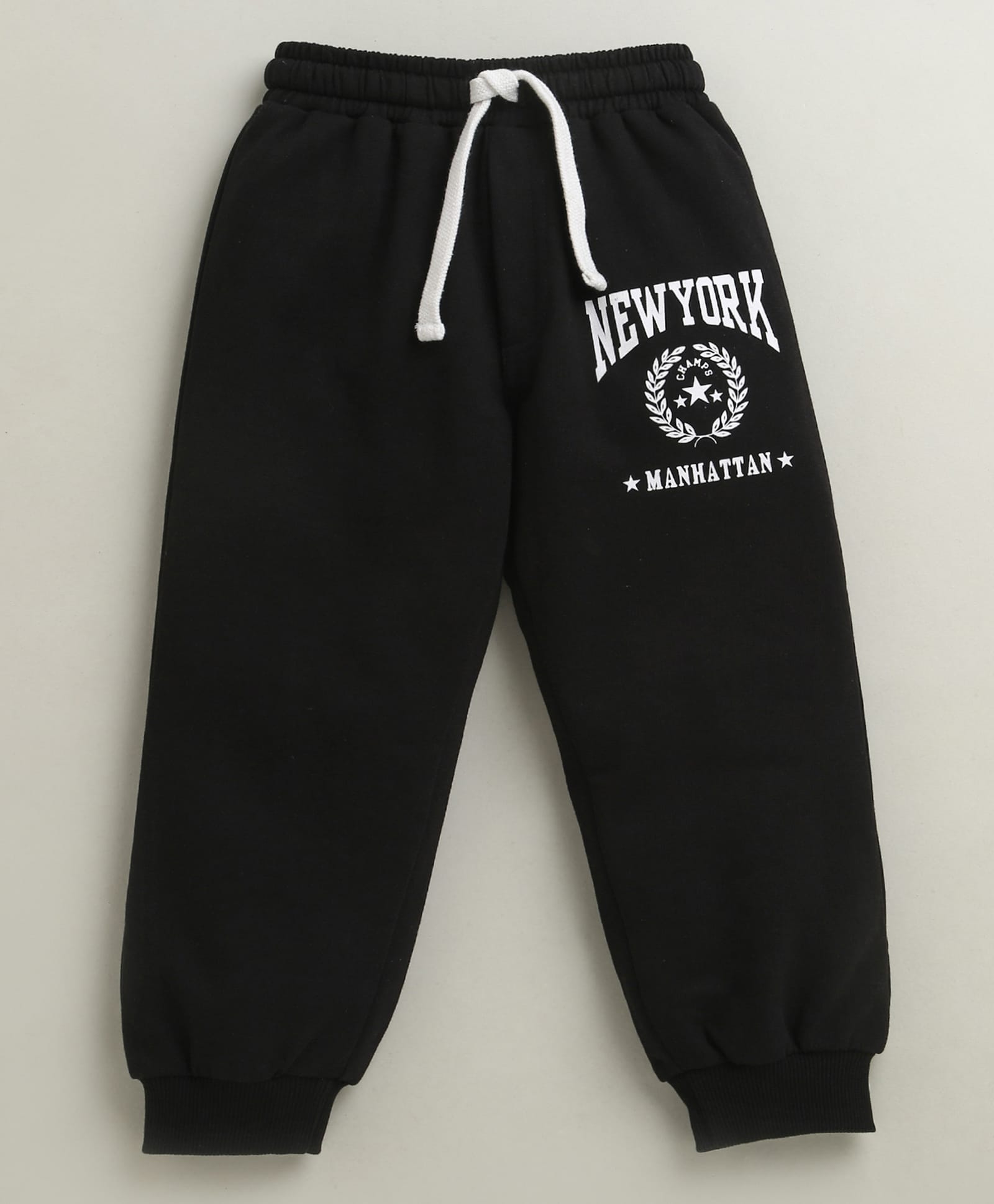 BUMZEE Cotton Knit Full Length Lounge Pant With Text Print - Black-picture-25