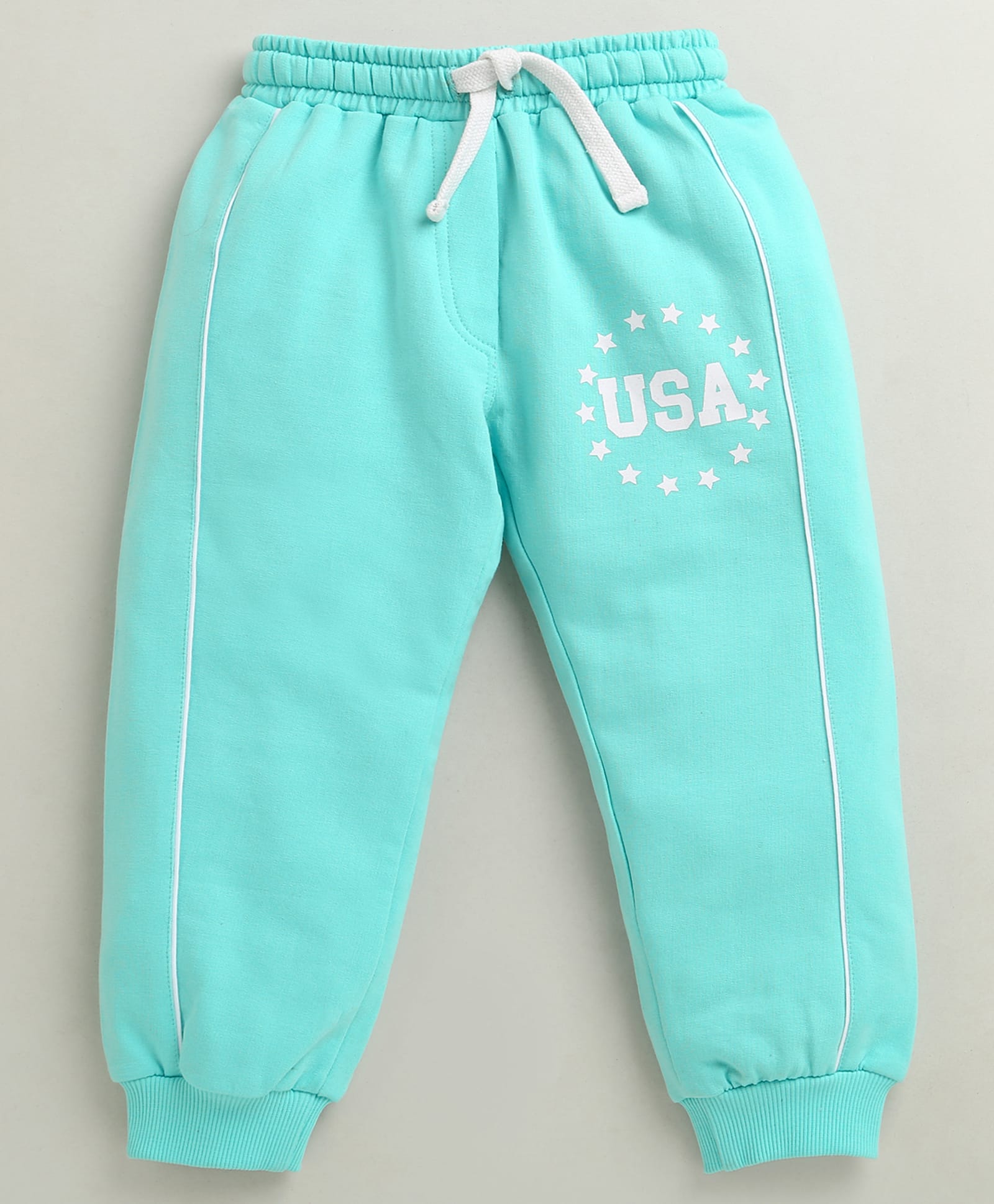 BUMZEE Cotton Knit Full Length Lounge Pant With Text Print - Aqua-picture-13