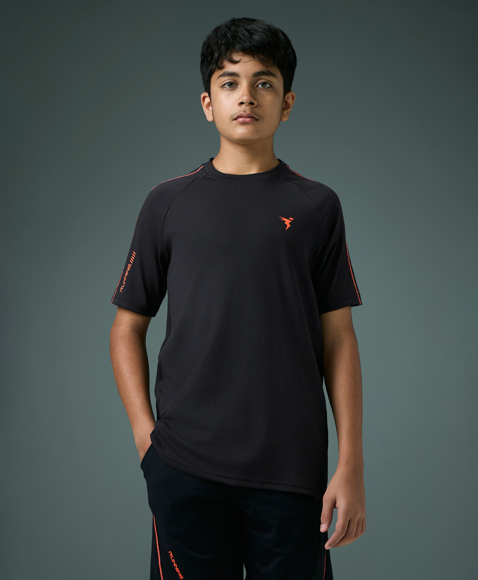 Technosport Knit Half Sleeves Solid Quick Dry & Breathable Tee - Black-image-41