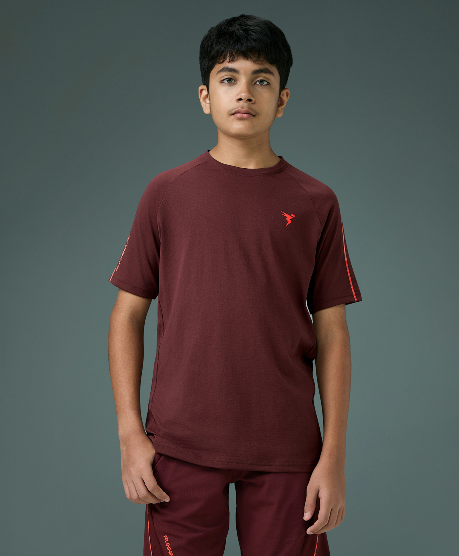Technosport Knit Half Sleeves Solid Quick Dry & Breathable Tee - Brown-image-45