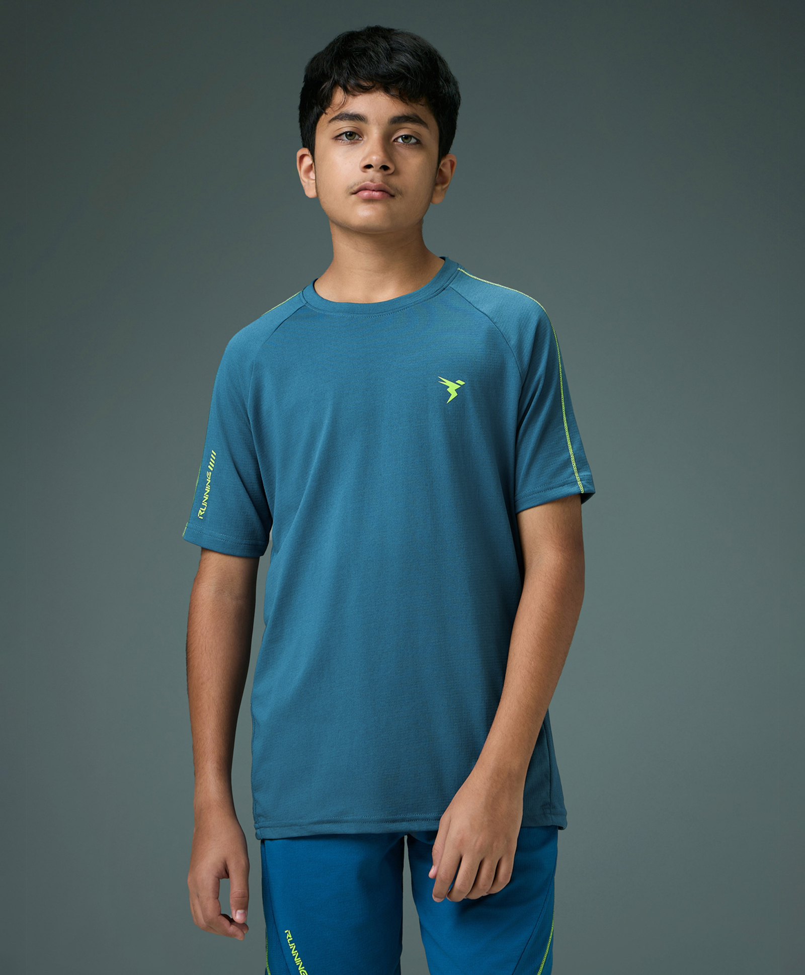 Technosport Knit Half Sleeves Solid Quick Dry & Breathable Tee - Blue-picture-21