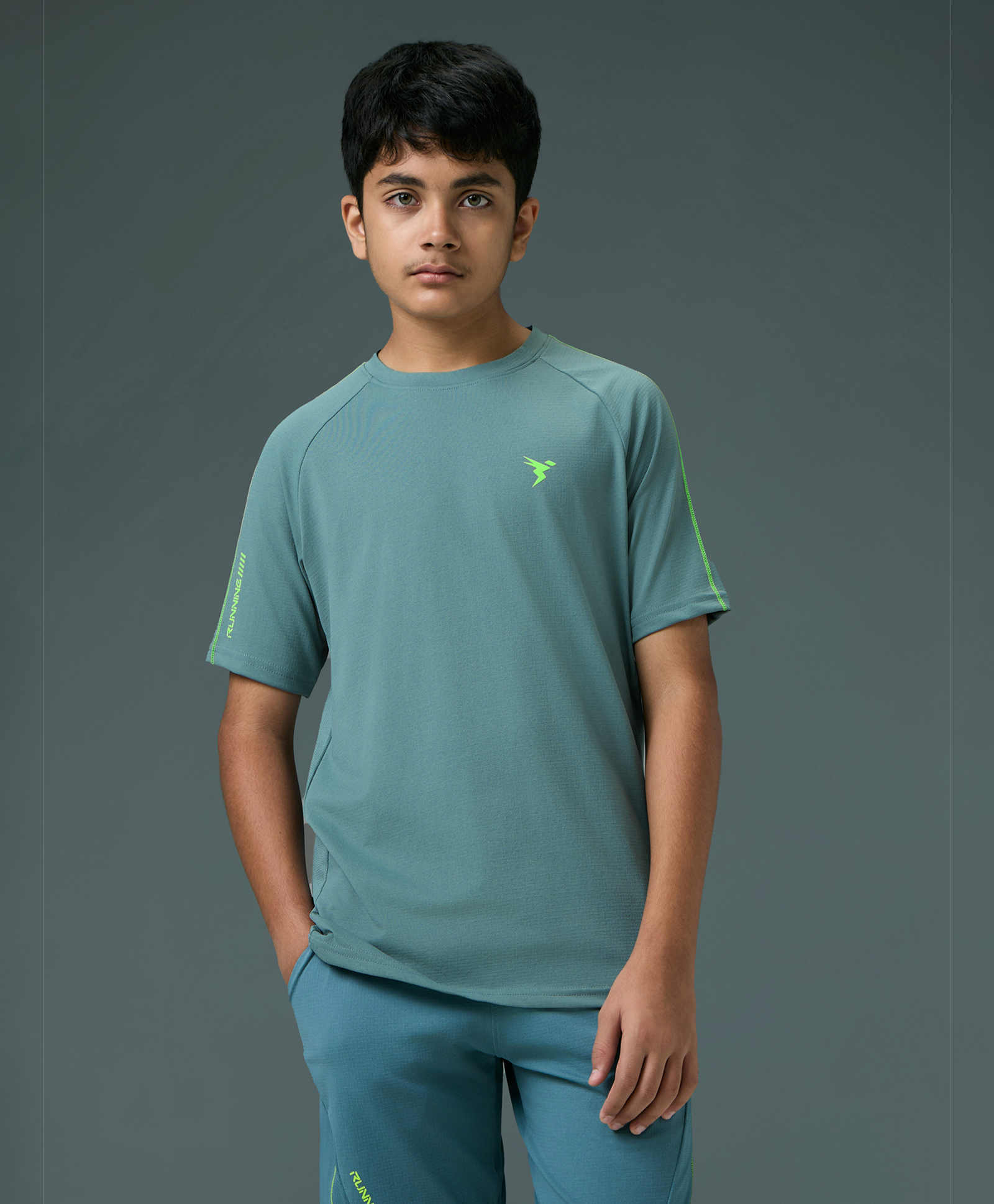 Technosport Knit Half Sleeves Solid Quick Dry & Breathable Tee - Green-picture-12