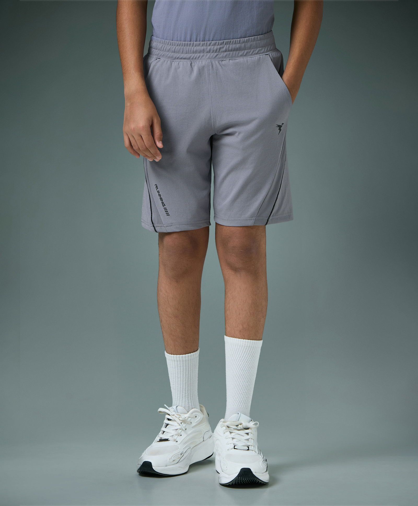 Technosport Knit Solid Quick Dry & Breathable Shorts - Grey-picture-38