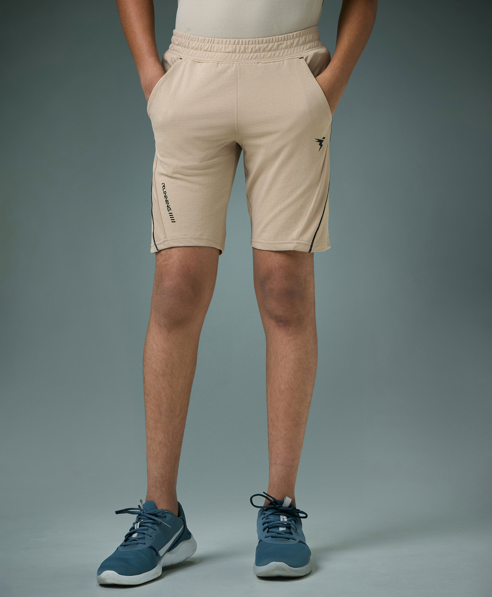 Technosport Knit Solid Quick Dry & Breathable Shorts - Beige-picture-14