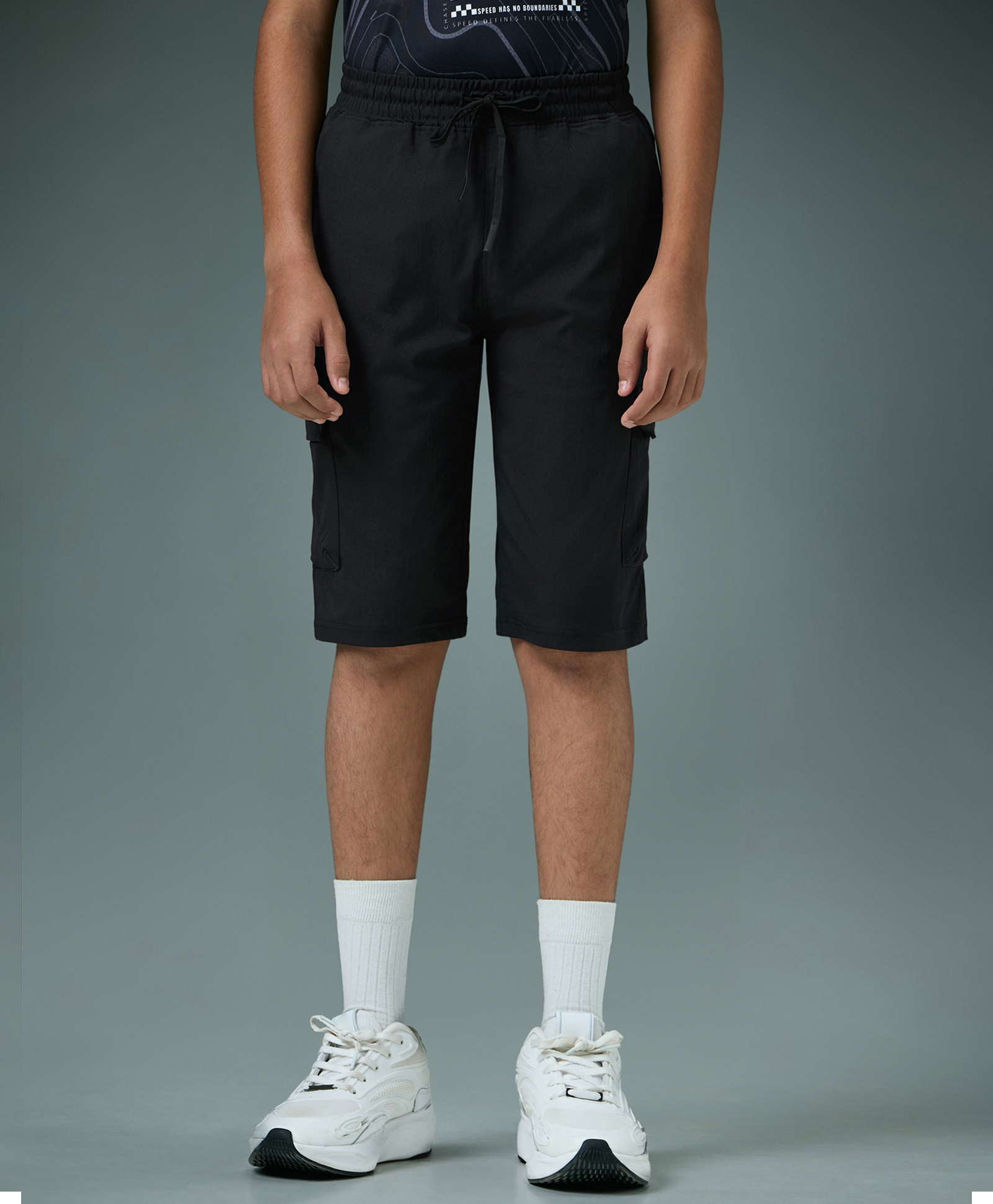 Technosport Knit Solid Quick Dry & Breathable Shorts - Black-image-38