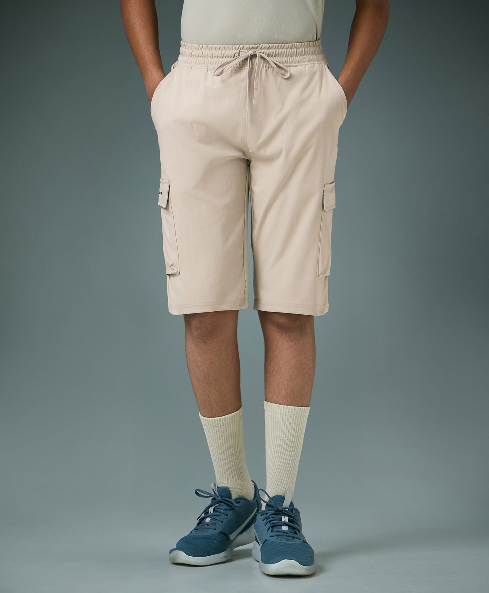 Technosport Knit Solid Quick Dry & Breathable Shorts - Beige-picture-16