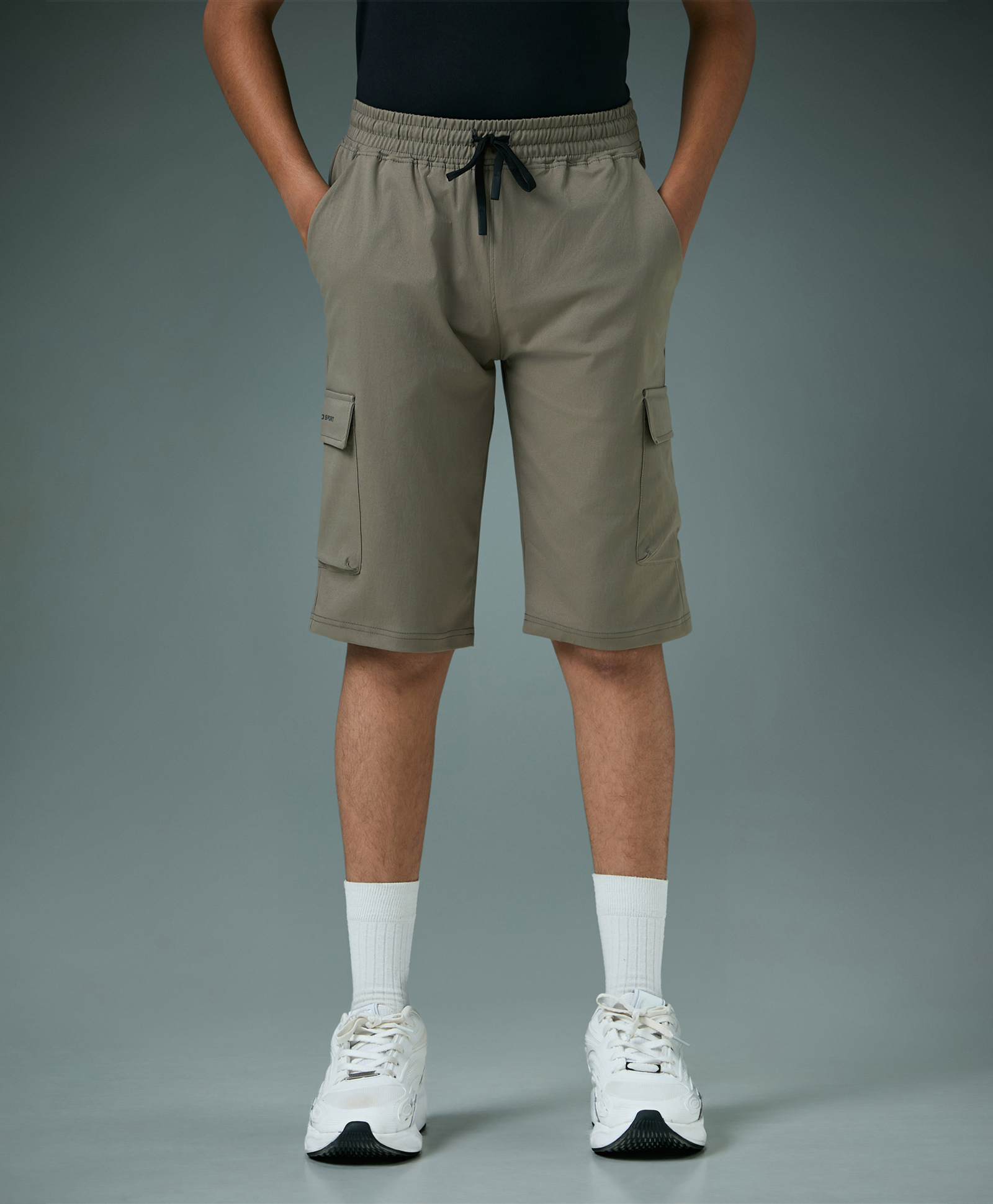 Technosport Knit Solid Quick Dry & Breathable Shorts - Olive Green-picture-12