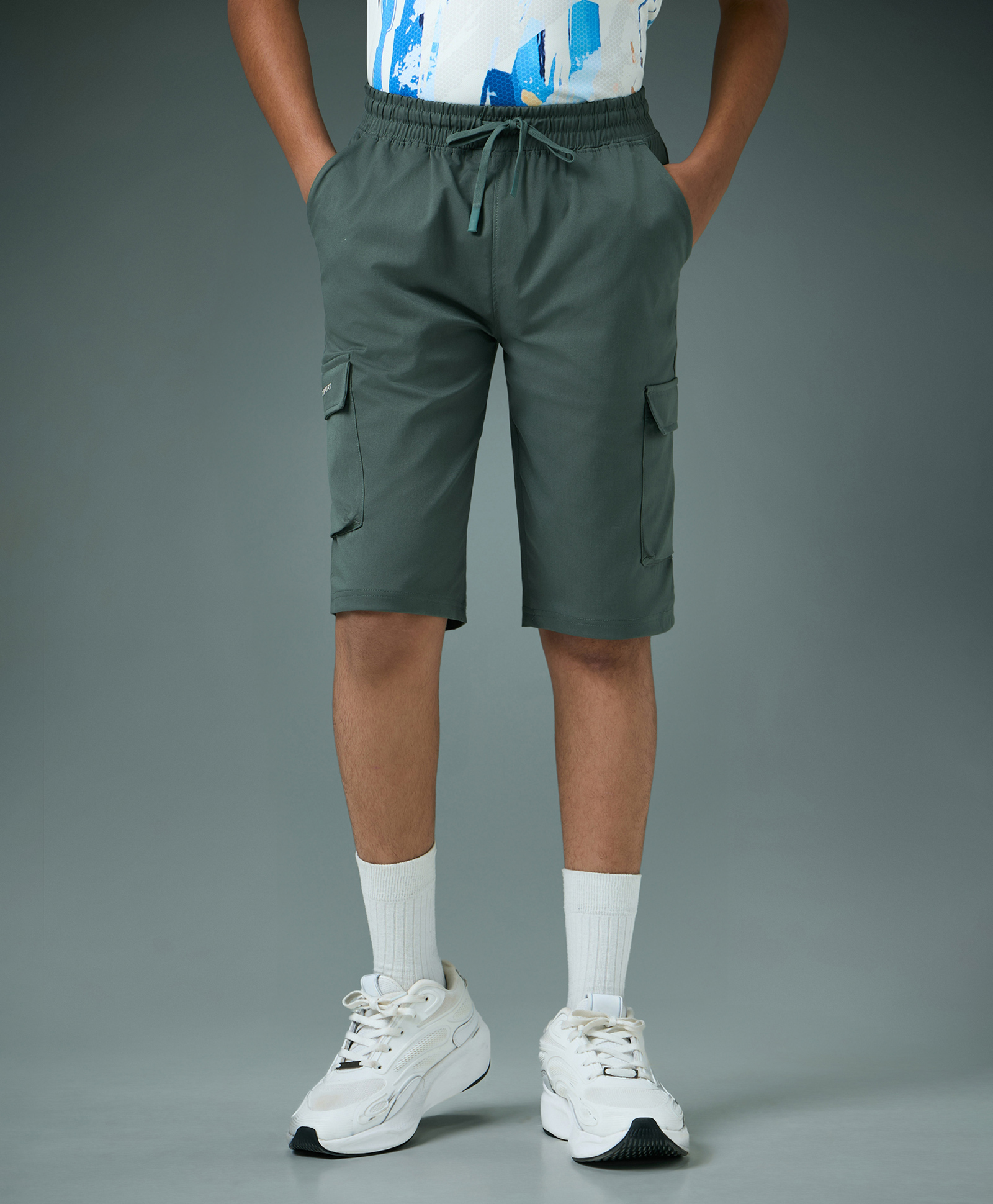 Technosport Knit Solid Quick Dry & Breathable Shorts - Green-picture-34