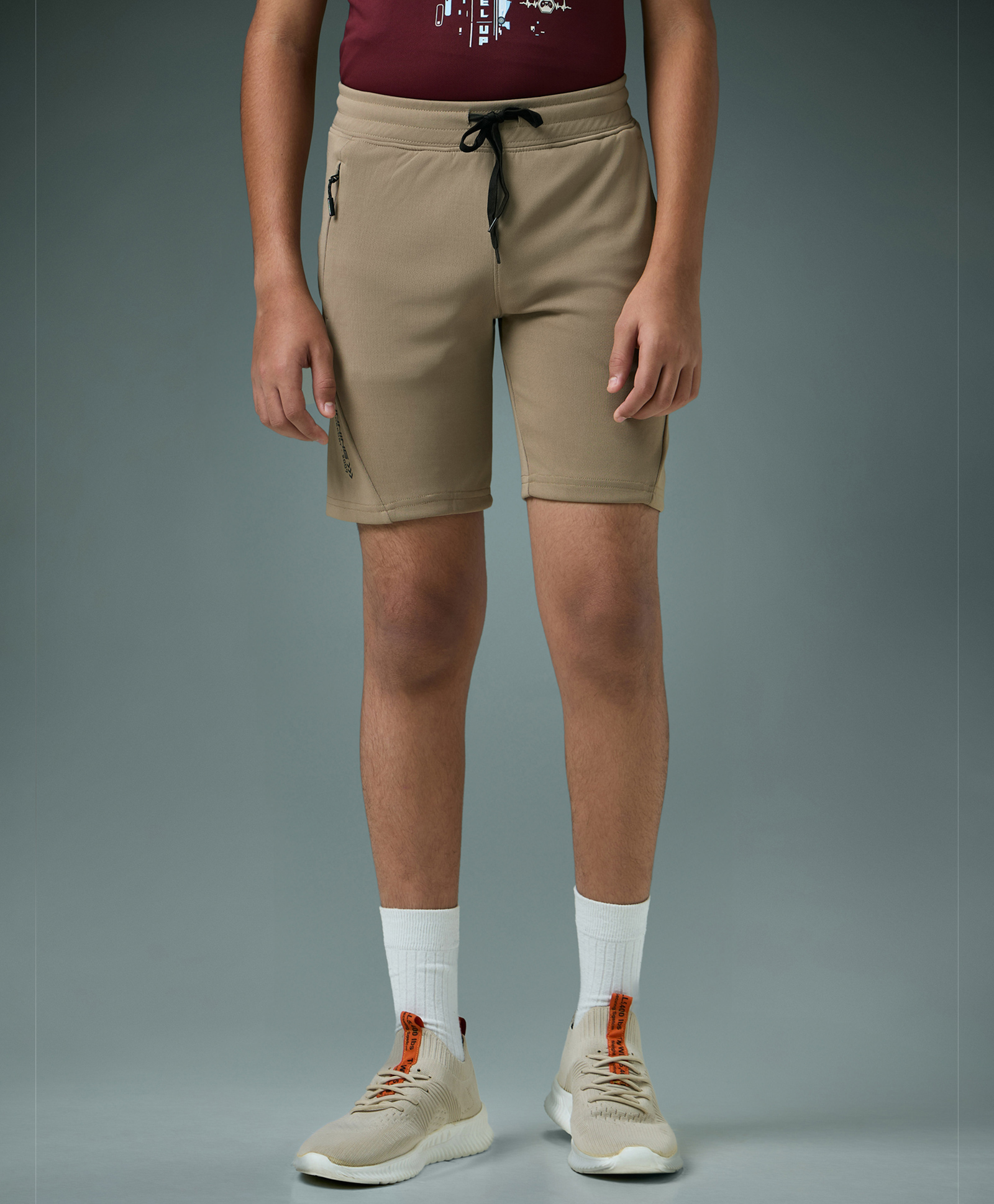 Technosport Knit Solid Quick Dry & Breathable Shorts - Khaki-picture-23