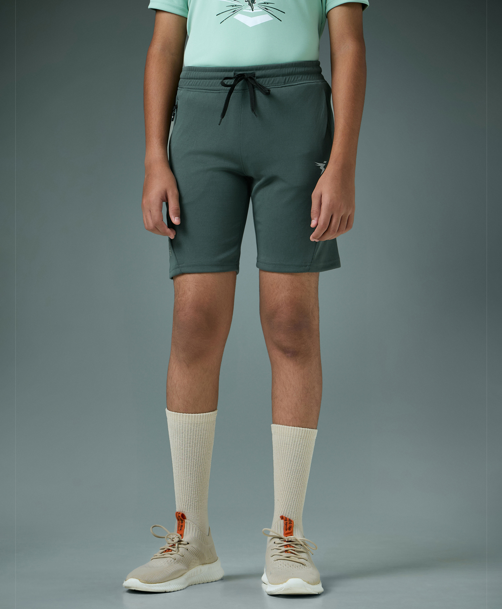 Technosport Knit Solid Quick Dry & Breathable Shorts - Green-picture-28
