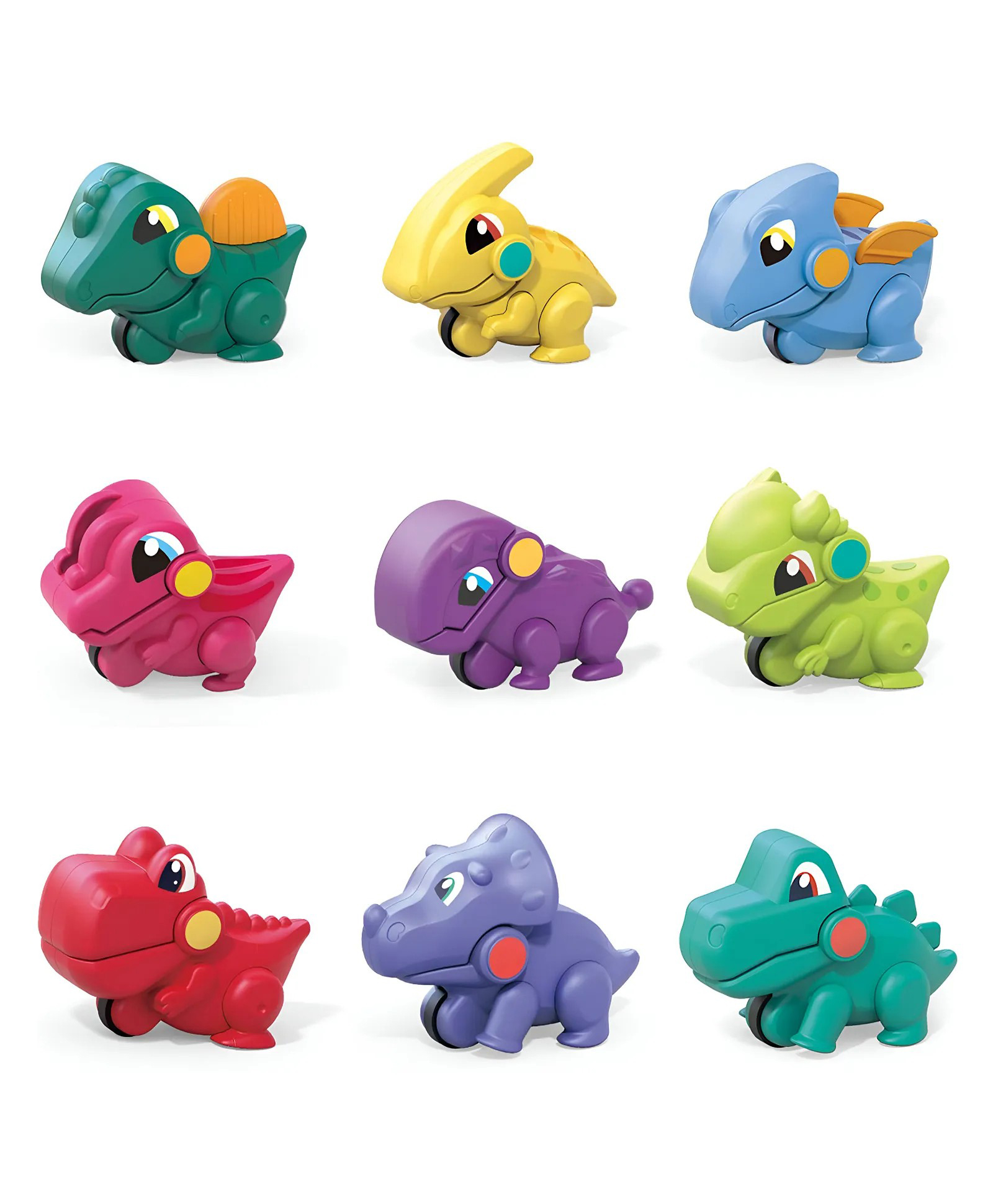 AKN TOYS Press to Go Inertial Cute Dinosaur 9 Pcs Set Toy for Kids- Pack of 9- Color May Vary-picture-4