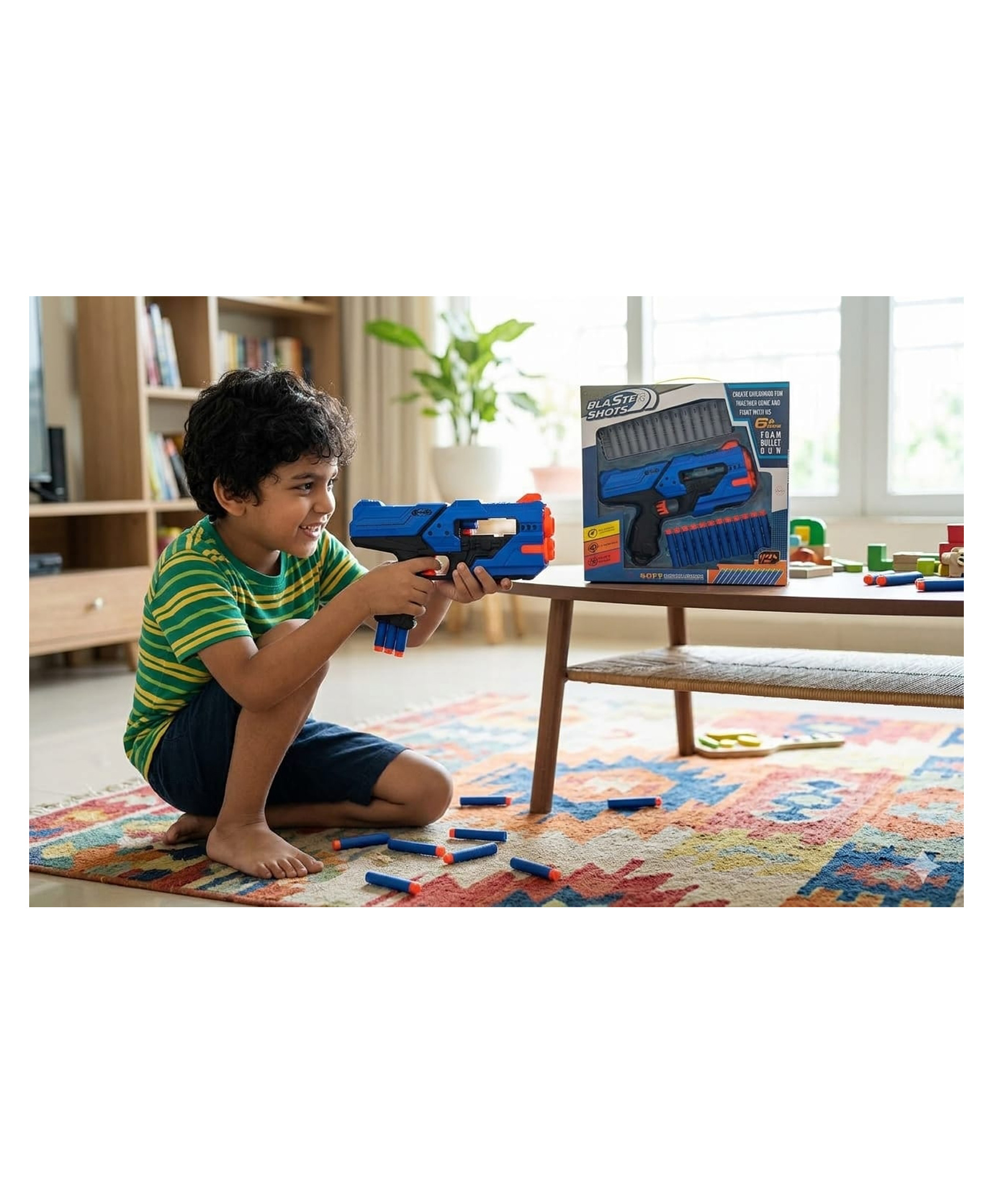 Zyamalox Big Blaster Gun foam pellets blaster shot gun toy real look toy gun for kids, indoor games, birthday gift, return gift, party toy for children - Multicolor-image-46