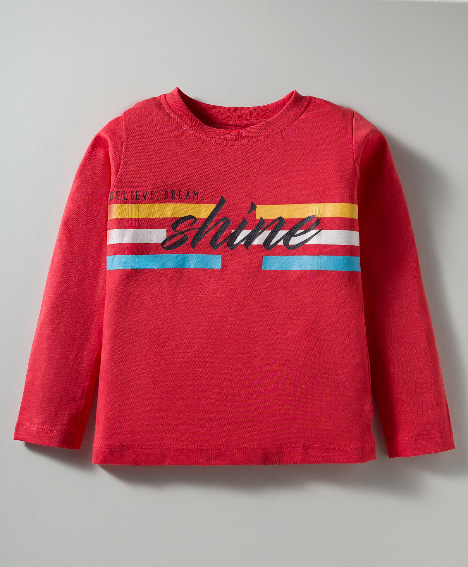 Tango Single Jersey Knit Full Sleeves T-Shirt with Shine Text Print - Red-image-9