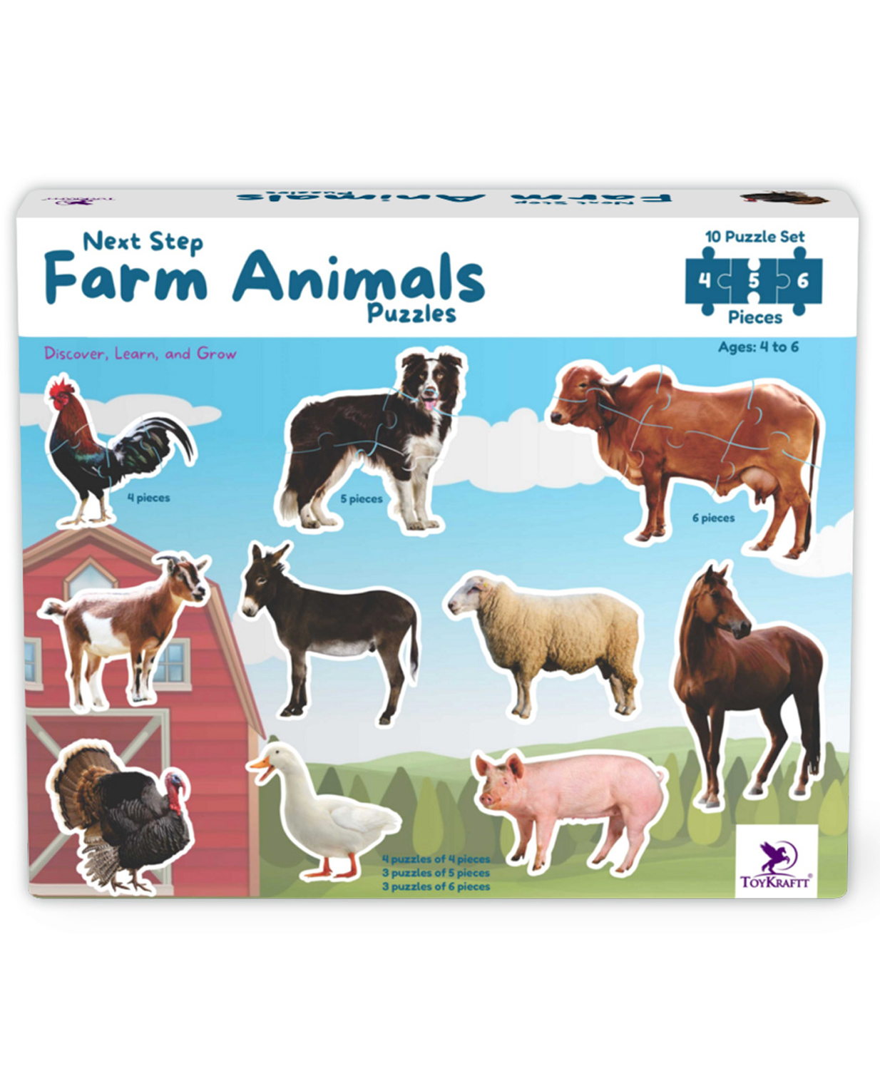 TOYKRAFTT Farm Animal Puzzles for Kids Aged 3 to 5 Year Olds| 4, 5, & 6 Piece Puzzles for Toddlers-picture-20