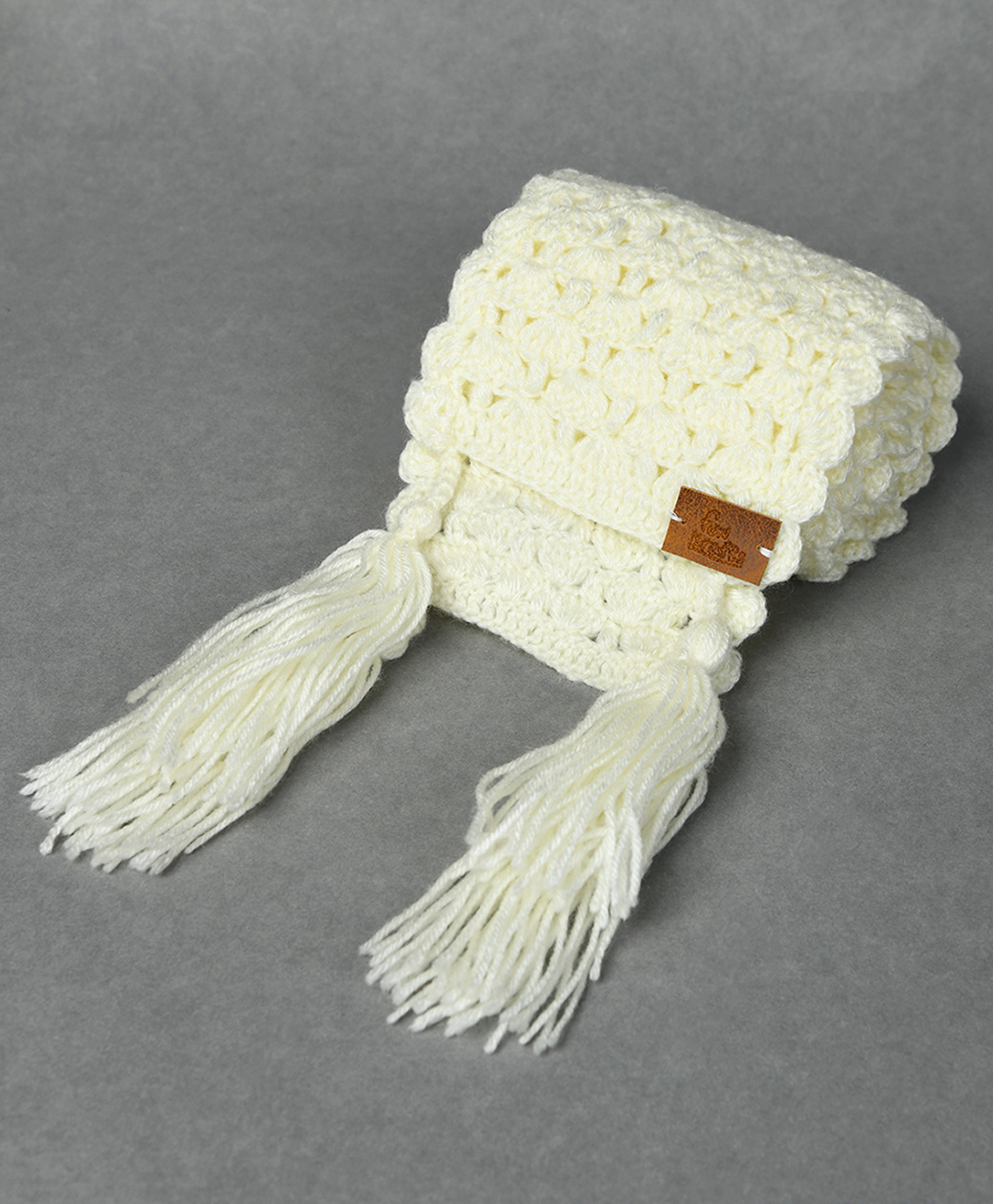 Funkrafts Knit Tassels Detailed Handmade Mufflers - Off White-picture-32