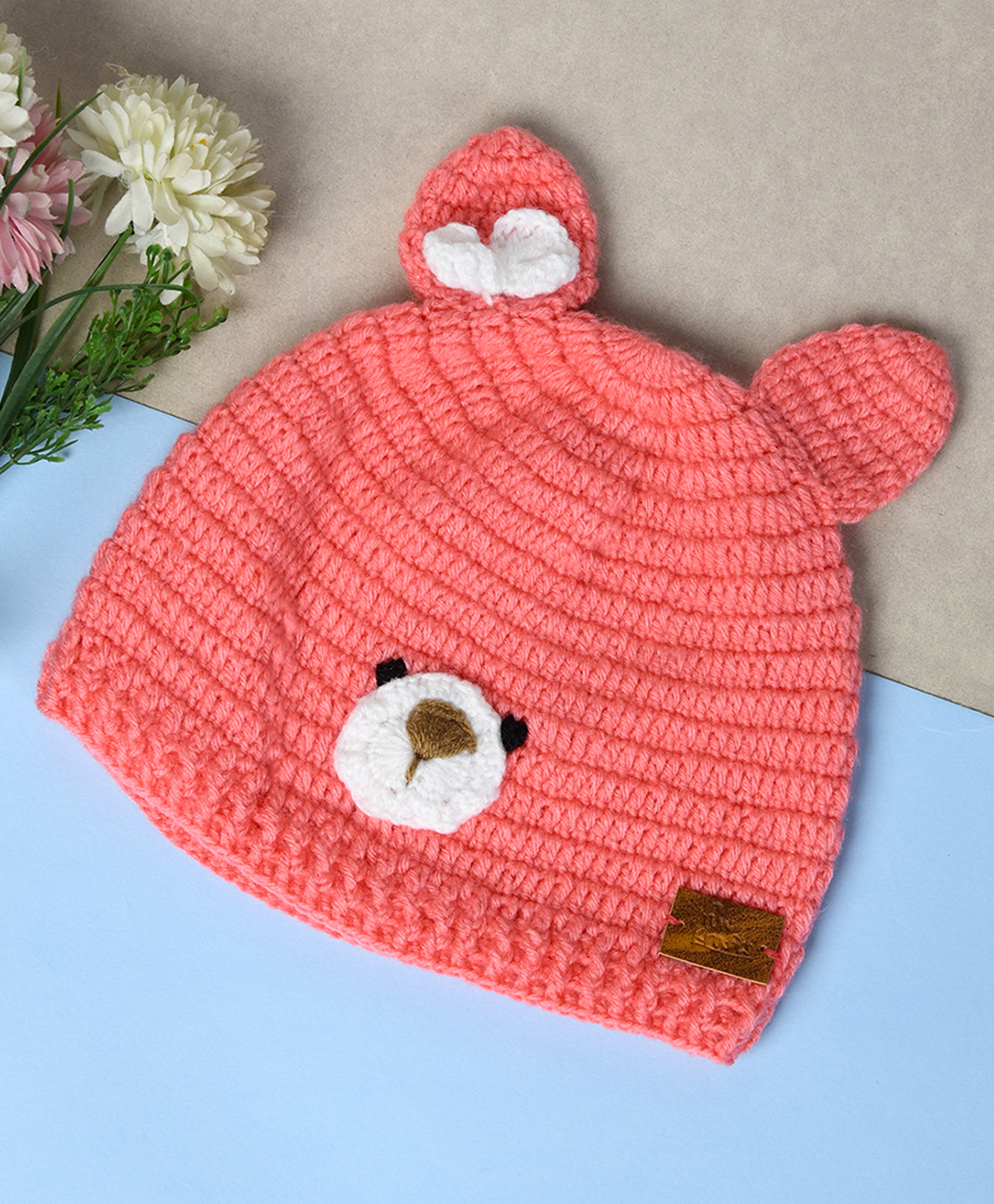 Funkrafts Knit Animal Designed Ear Applique Detailed Cap - Pink - Circumference 45 Cm-picture-40