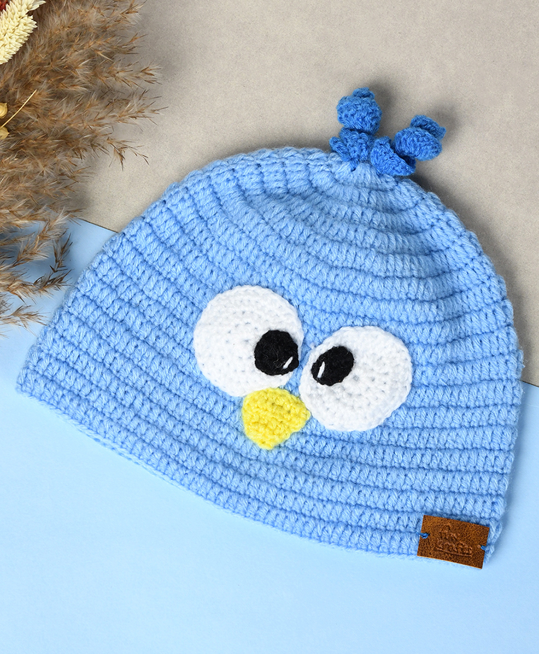 Funkrafts Knit Chick Designed Handmade Beanie Cap - Yellow - Circumference 45 Cm-picture-34