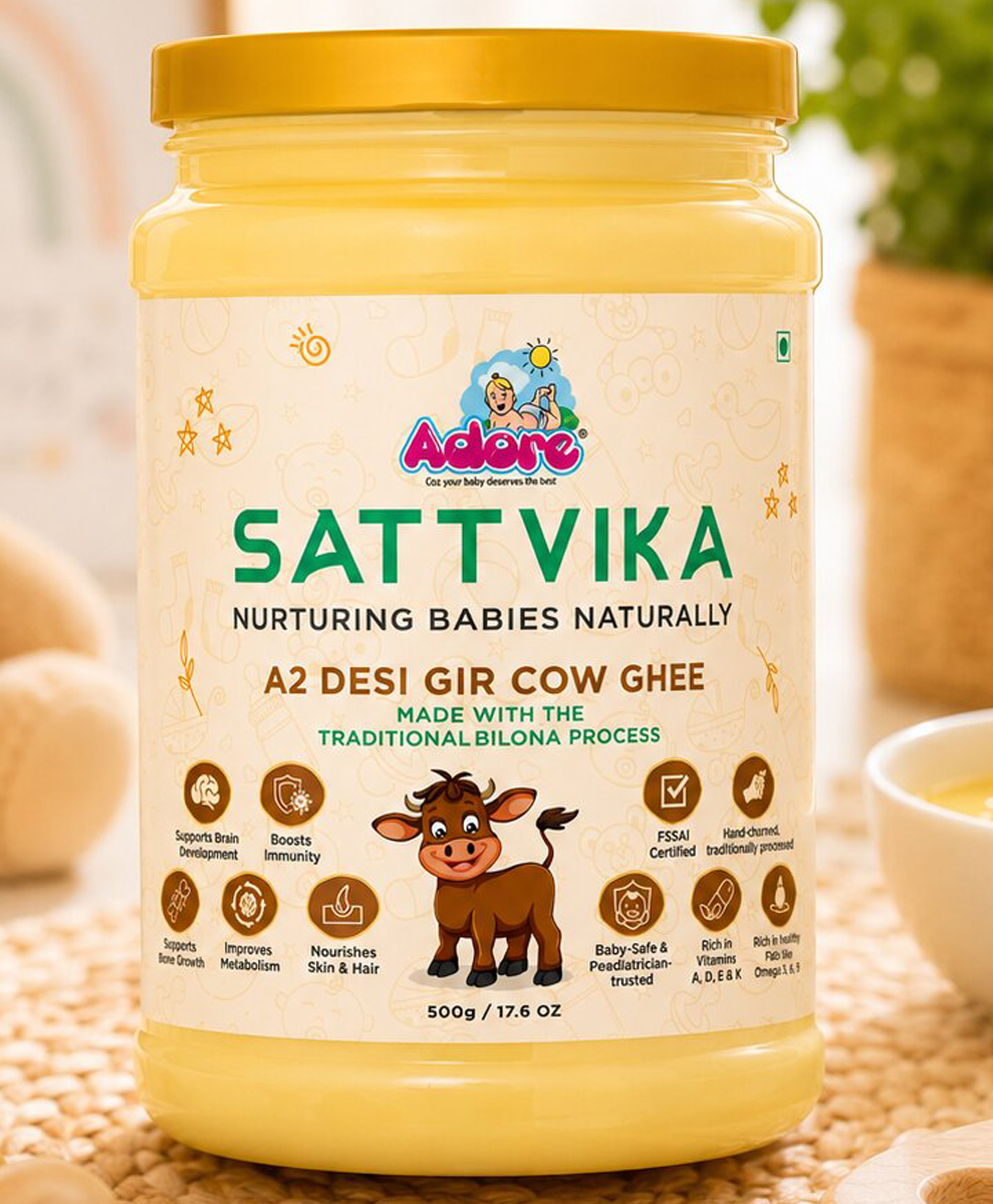 Adore Sattvika A2 Desi Gir Cow Ghee- Made from Traditional Bilona Process- 500 ml-picture-10