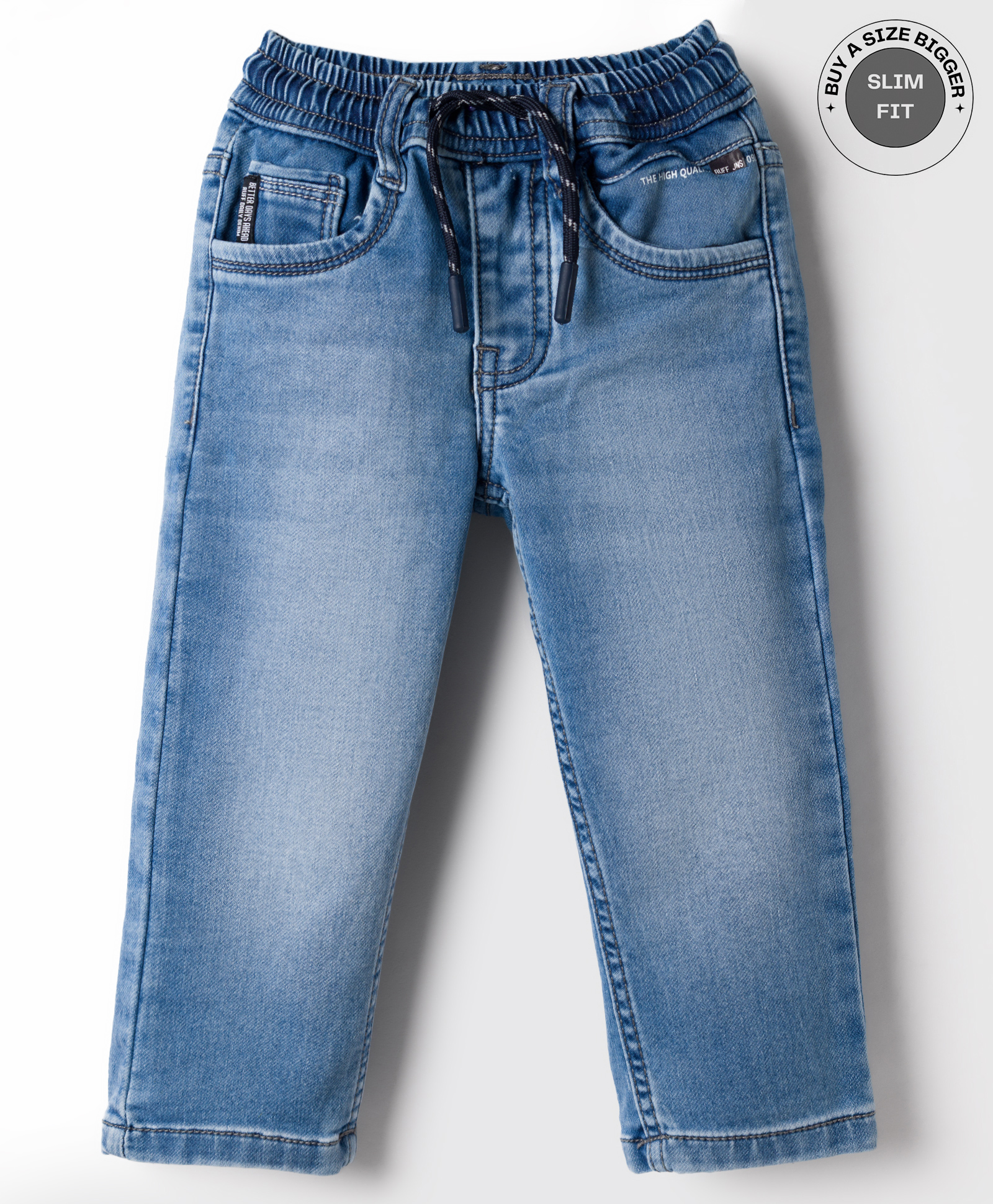 RUFF Denim Woven Full Length Washed Jeans - Blue-picture-21
