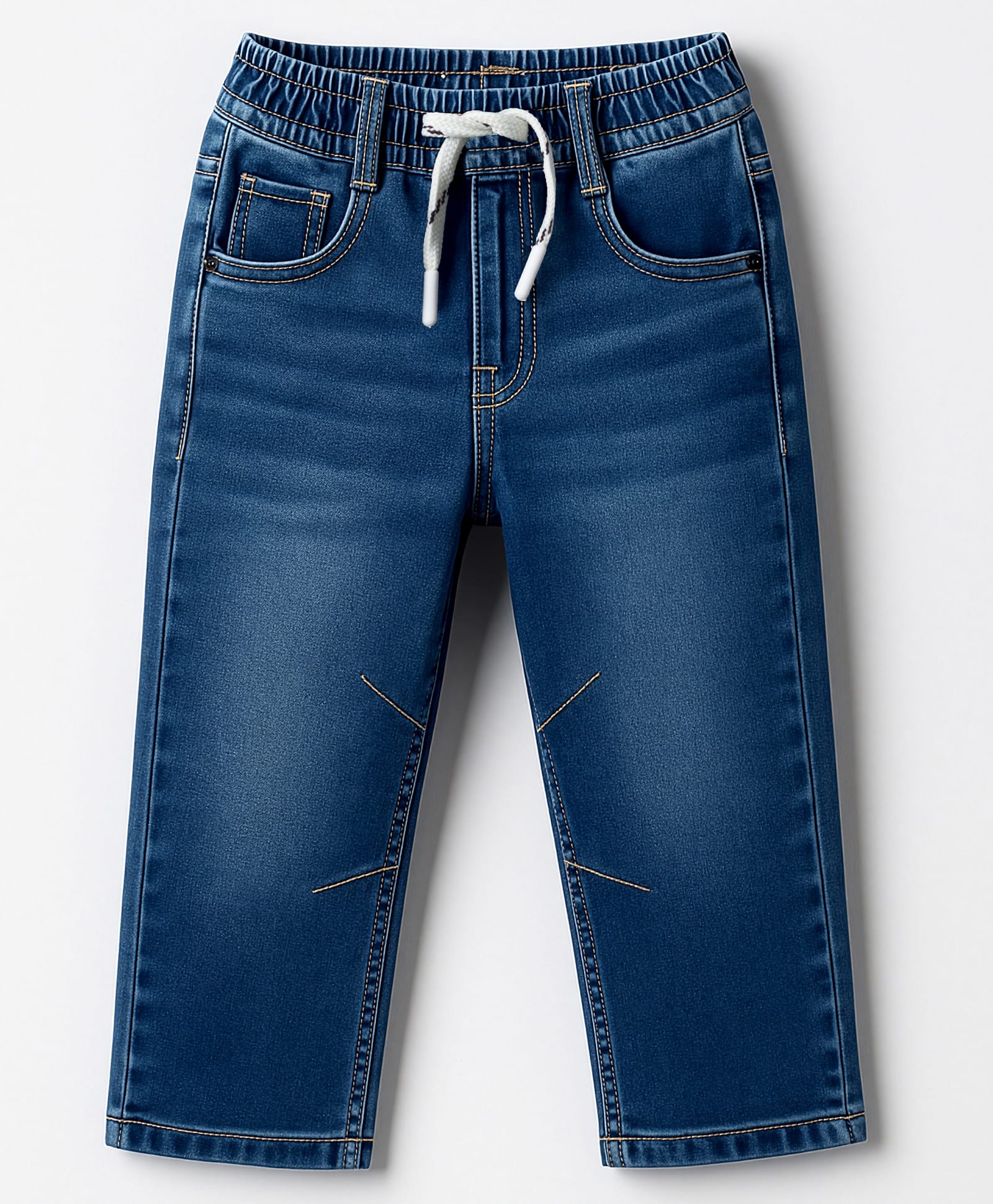 Ruff Denim Woven Full Length Washed Jeans - Navy Blue-picture-31