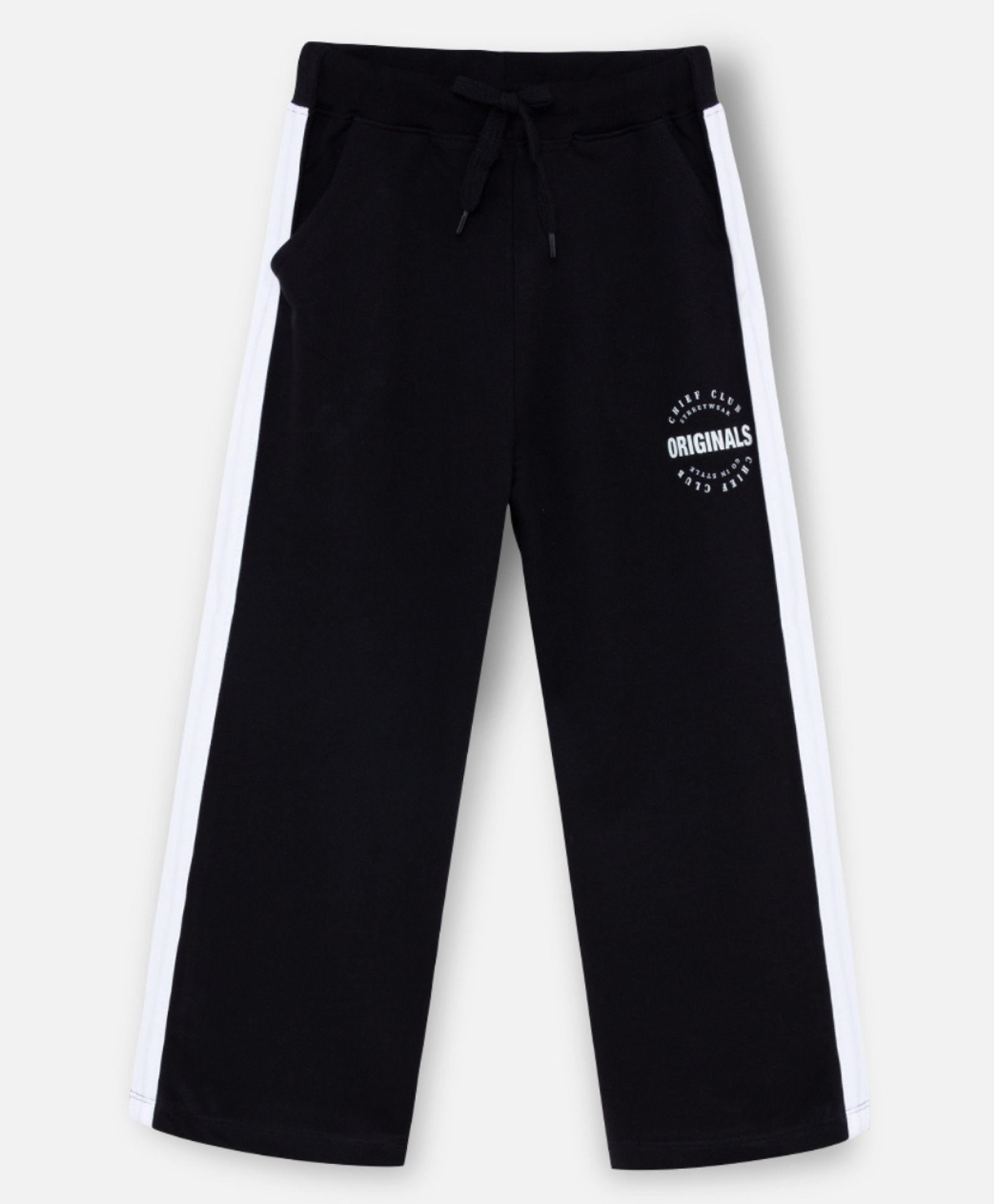 Nap Chief Pure Cotton Knit Originals Text Printed Side Taped Trousers - Black-picture-36