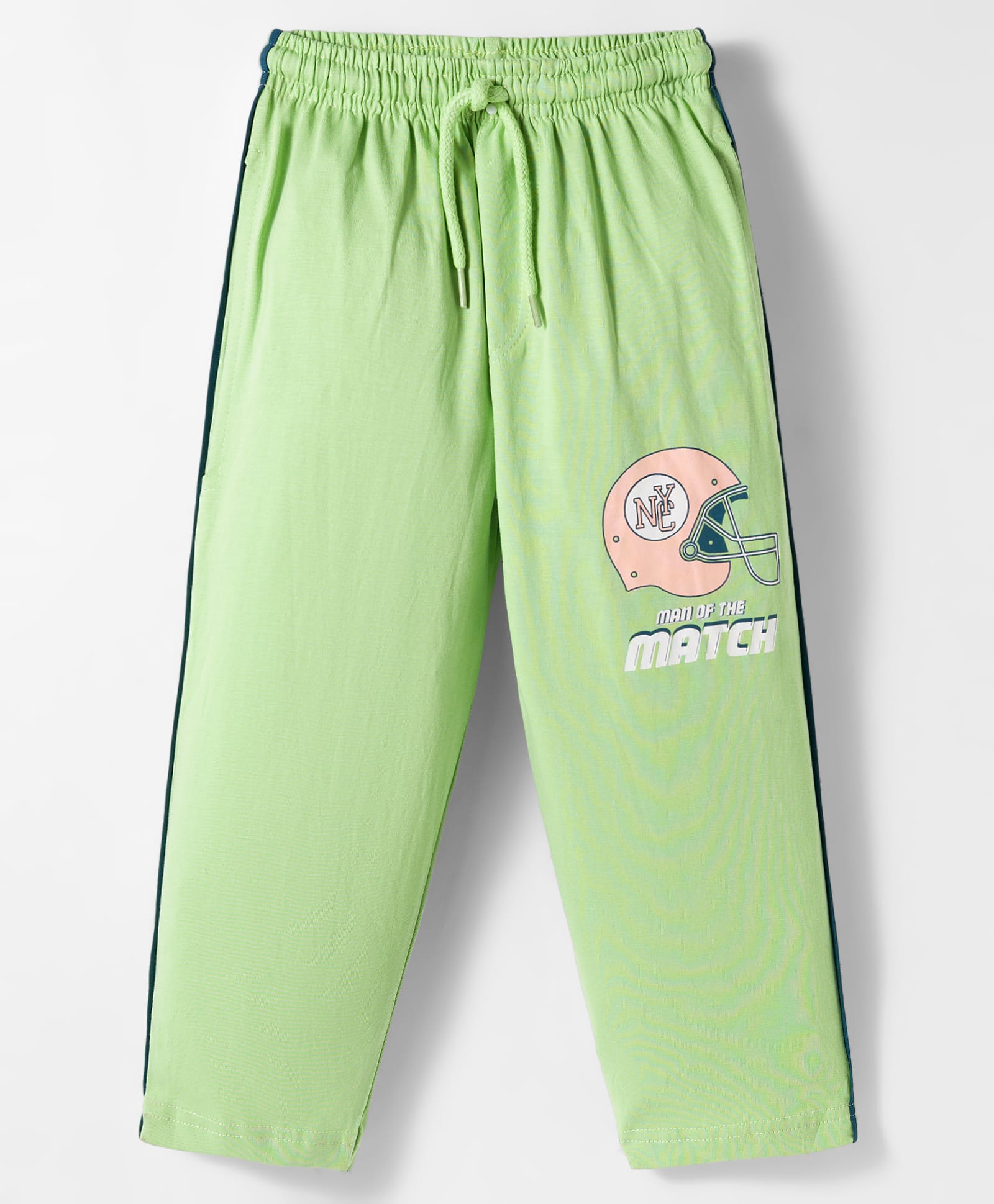 Taeko Single Jersey Knit Full Length Track Pant With Text Print - Light Green-picture-25