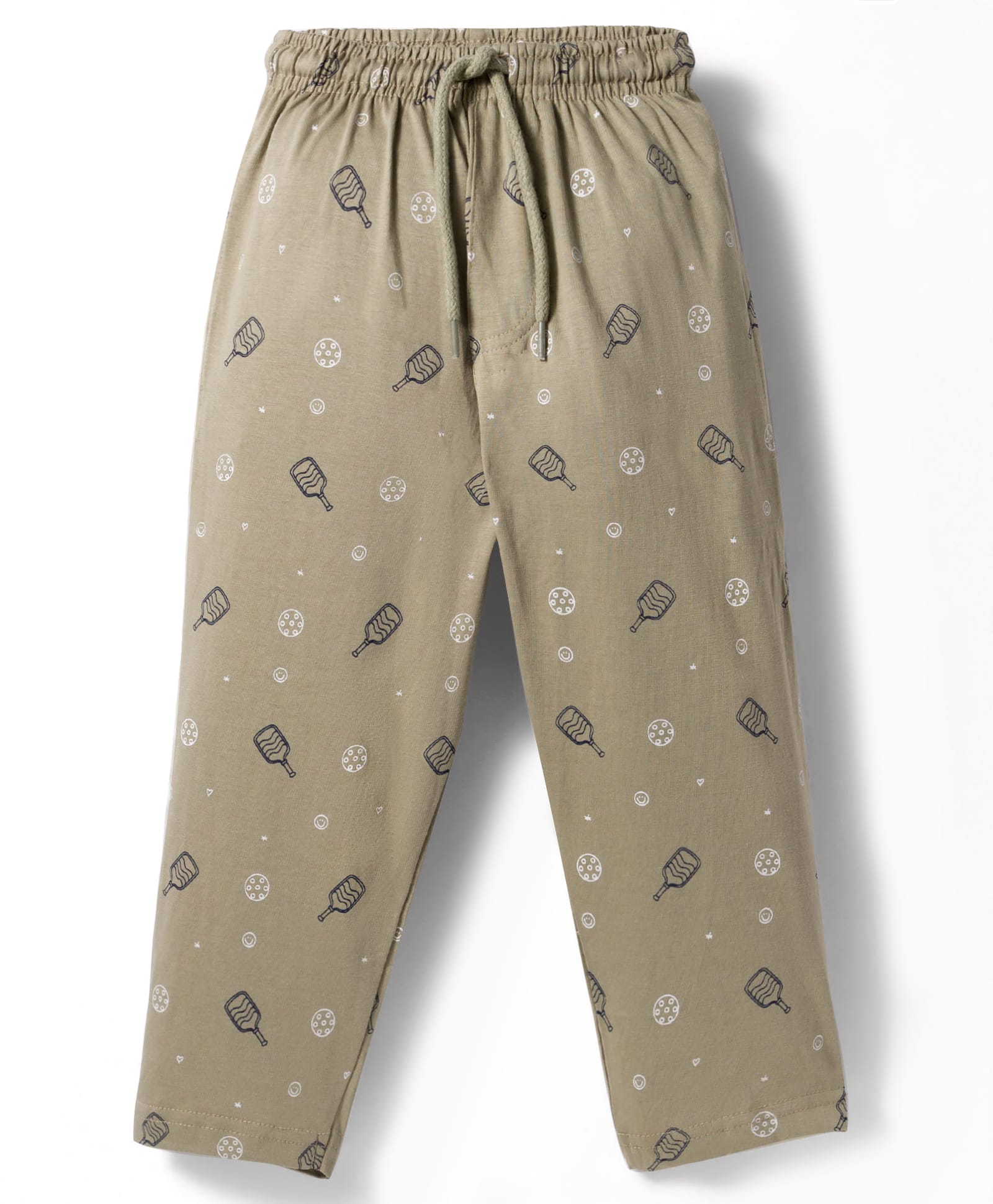 Taeko Single Jersey Knit Full Length Track Pant With Pickle Ball Print - Tan-picture-28