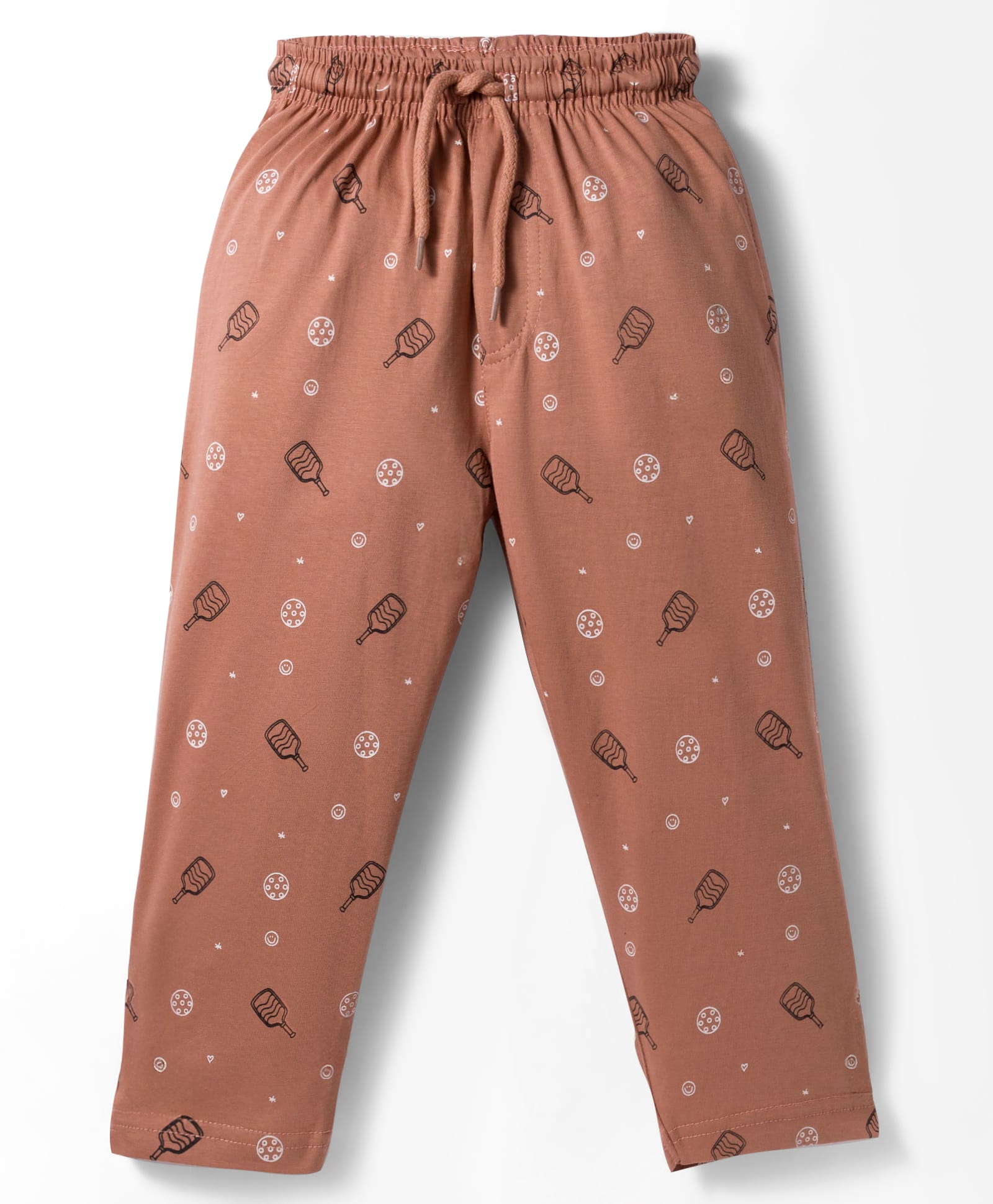 Taeko Single Jersey Knit Full Length Track Pant With Pickle Ball Print - Rust Orange-picture-10