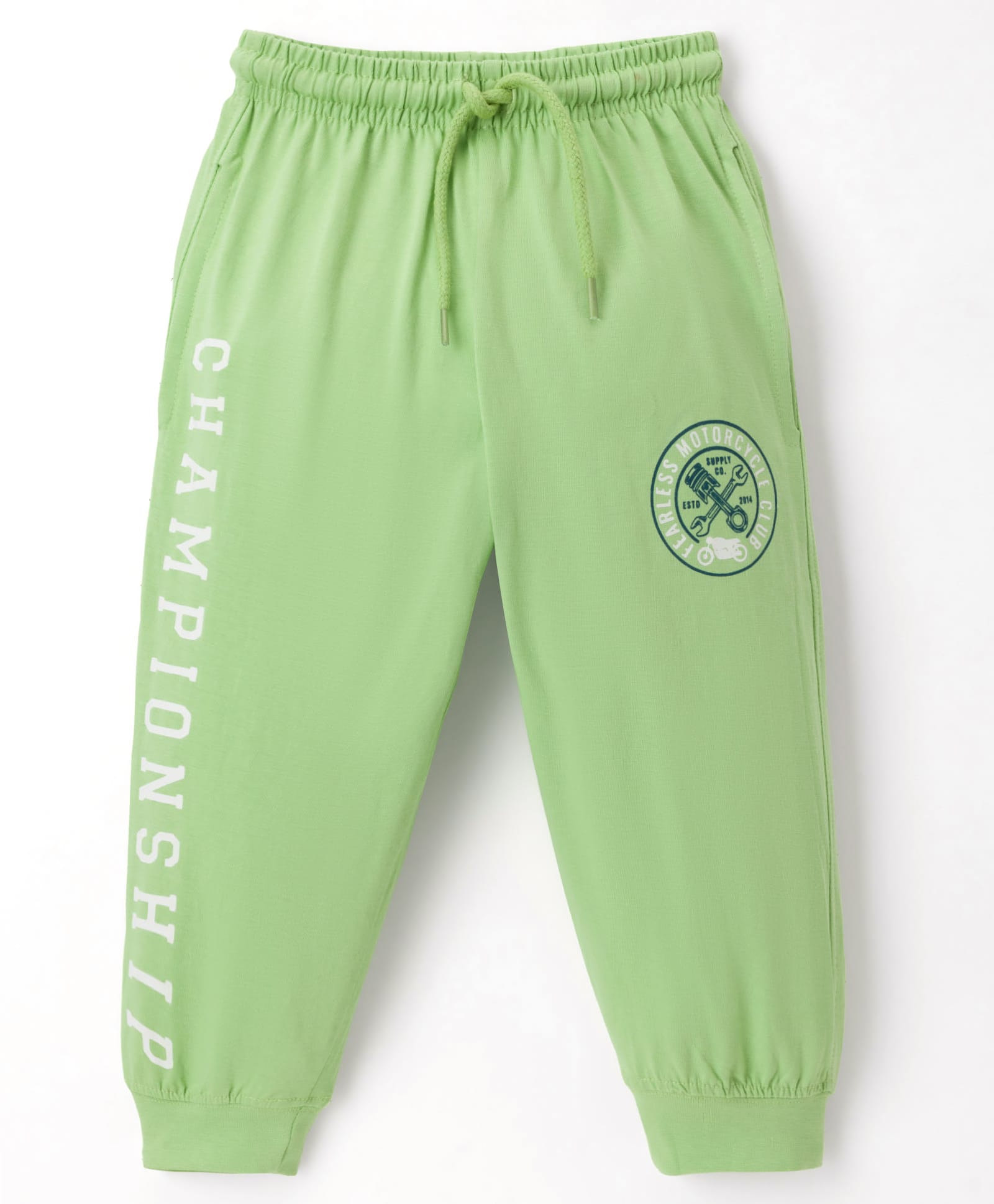 Taeko Single Jersey Knit Full Length Lounge Pant With Text Print - Light Green-picture-23