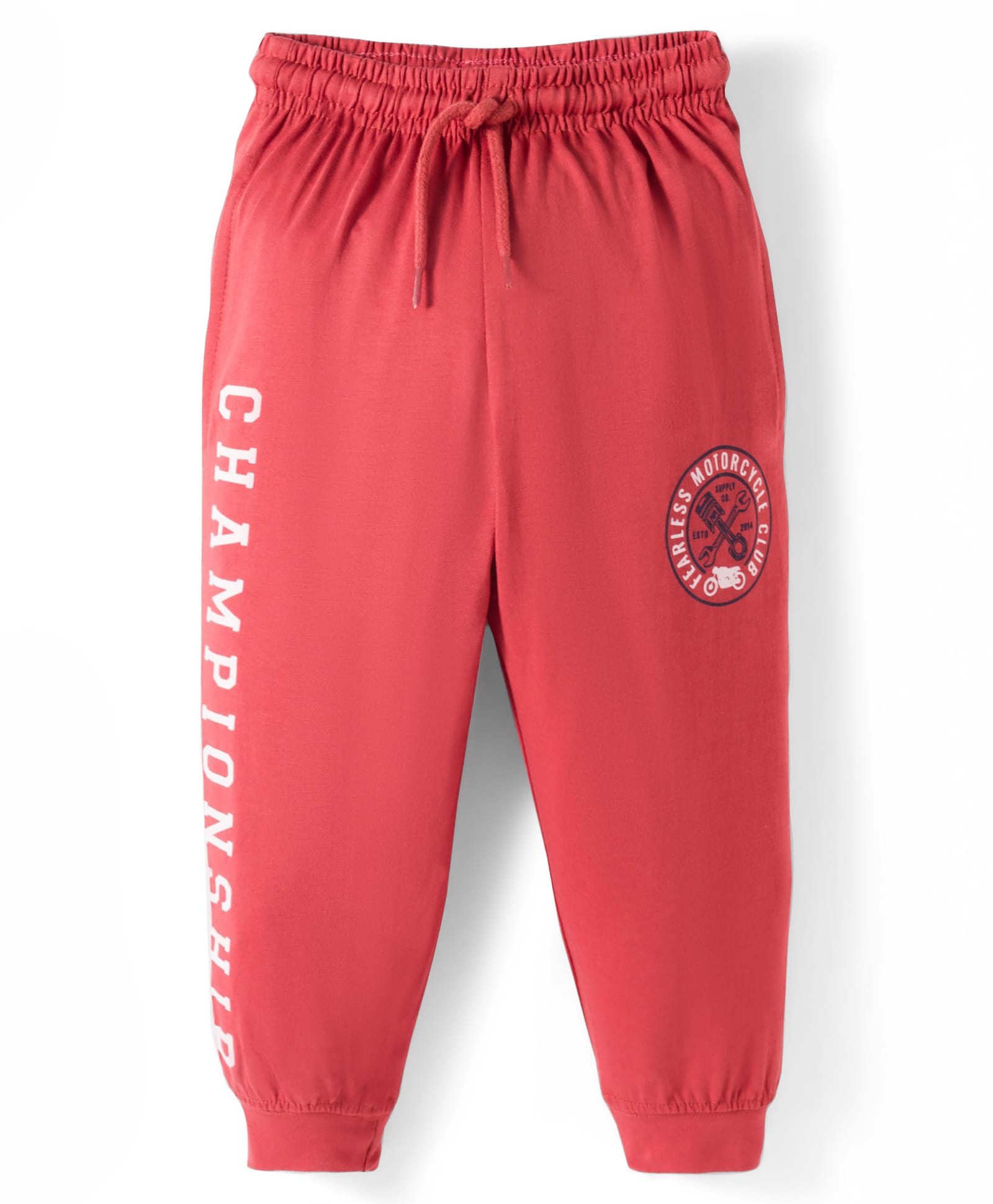 Taeko Single Jersey Knit Full Length Lounge Pant With Text Print - Red-picture-12