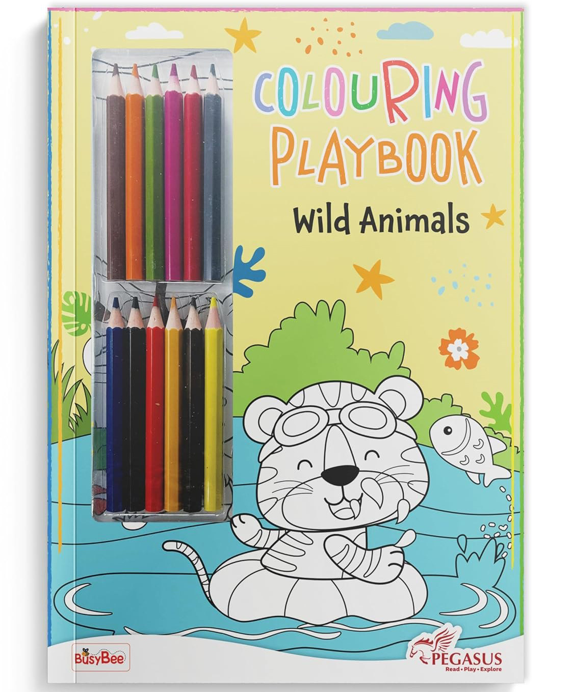 pegasus Coloring Play Book - Wild Animals | Includes Pencil Colors | Fun & Creative Activity for Kids | Perfect Gift for Young Artists-picture-22