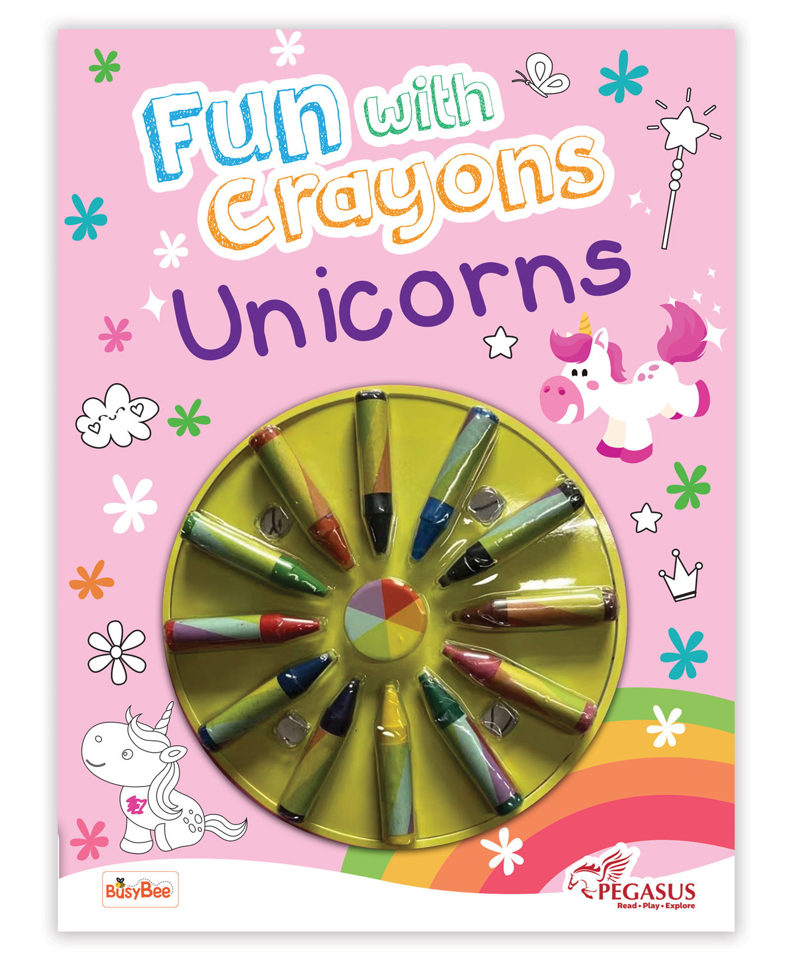 pegasus Fun with Crayons - Unicorn Coloring Book for Kids | Includes Crayons | Magical & Whimsical Creatures | Creative & Educational Gift-picture-38