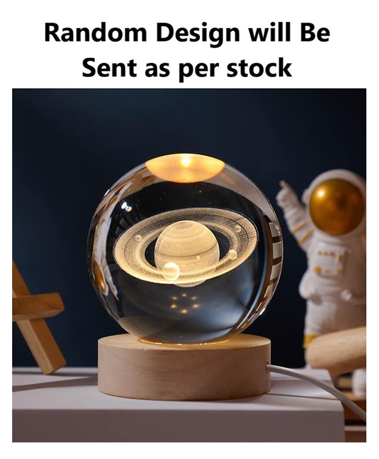 ADKD 3D Crystal Ball LED Night Lamp with Wooden Base Decorative Light for Kids Room, Bedroom & Home Decoration (Random Design)-picture-22