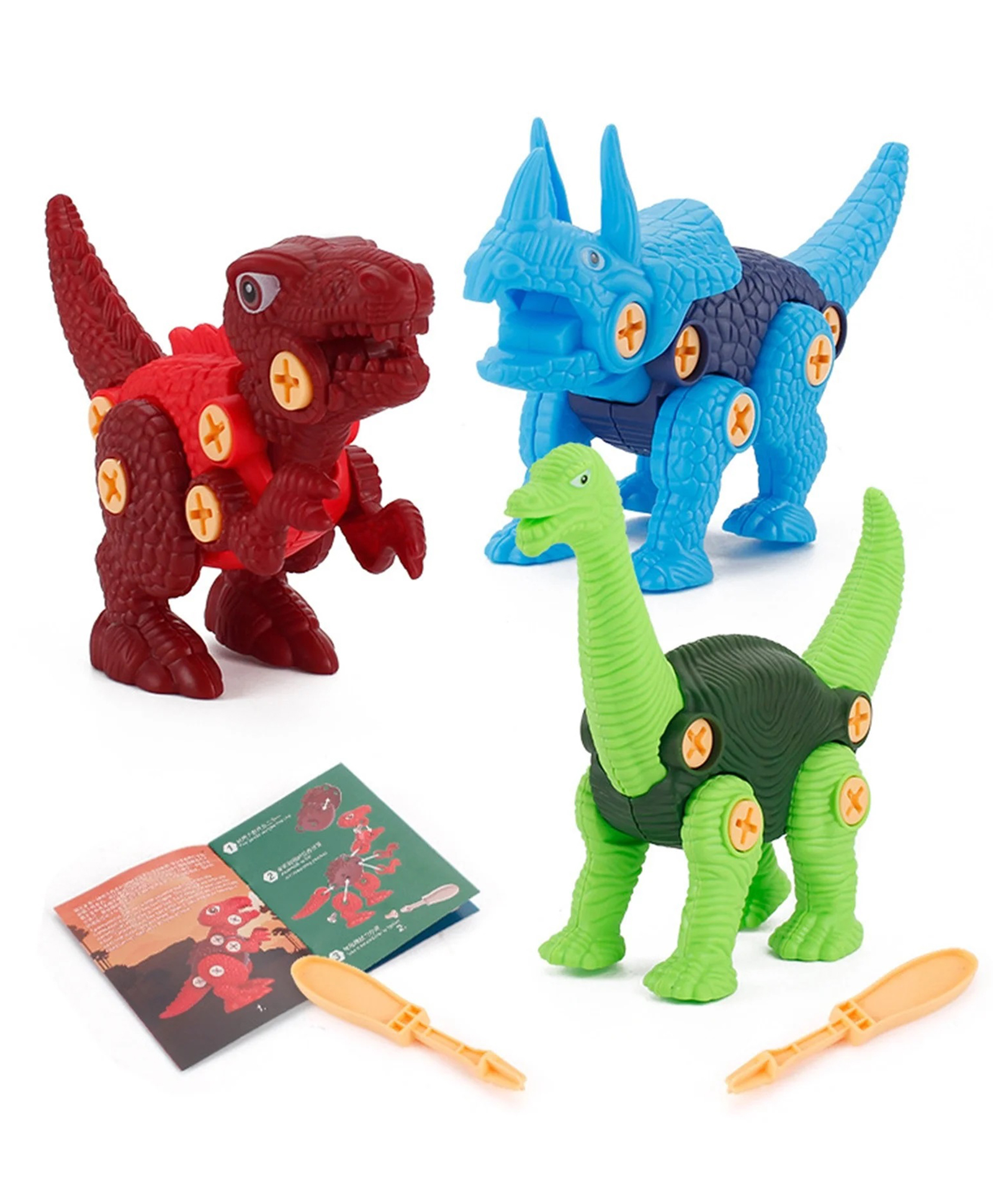 ADKD 3-Piece DIY Dinosaur Toy Set for Kids Assembly Construction Dinosaur Toys with Screwdriver for Boys & Girls (Color and Design May Vary)-picture-5