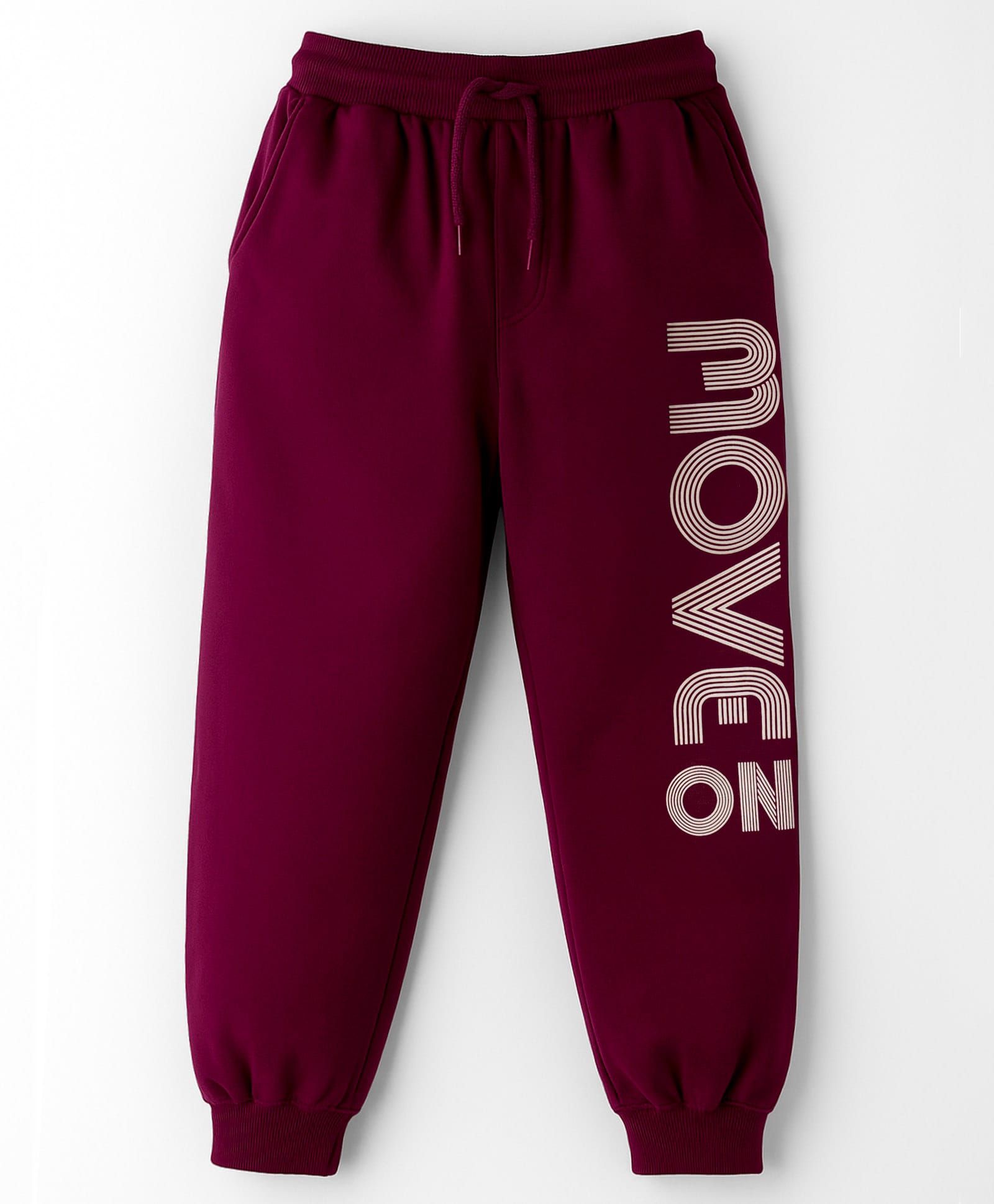 Taeko Single Jersey Knit Full Length Lounge Pant With Text Print - Maroon-picture-18